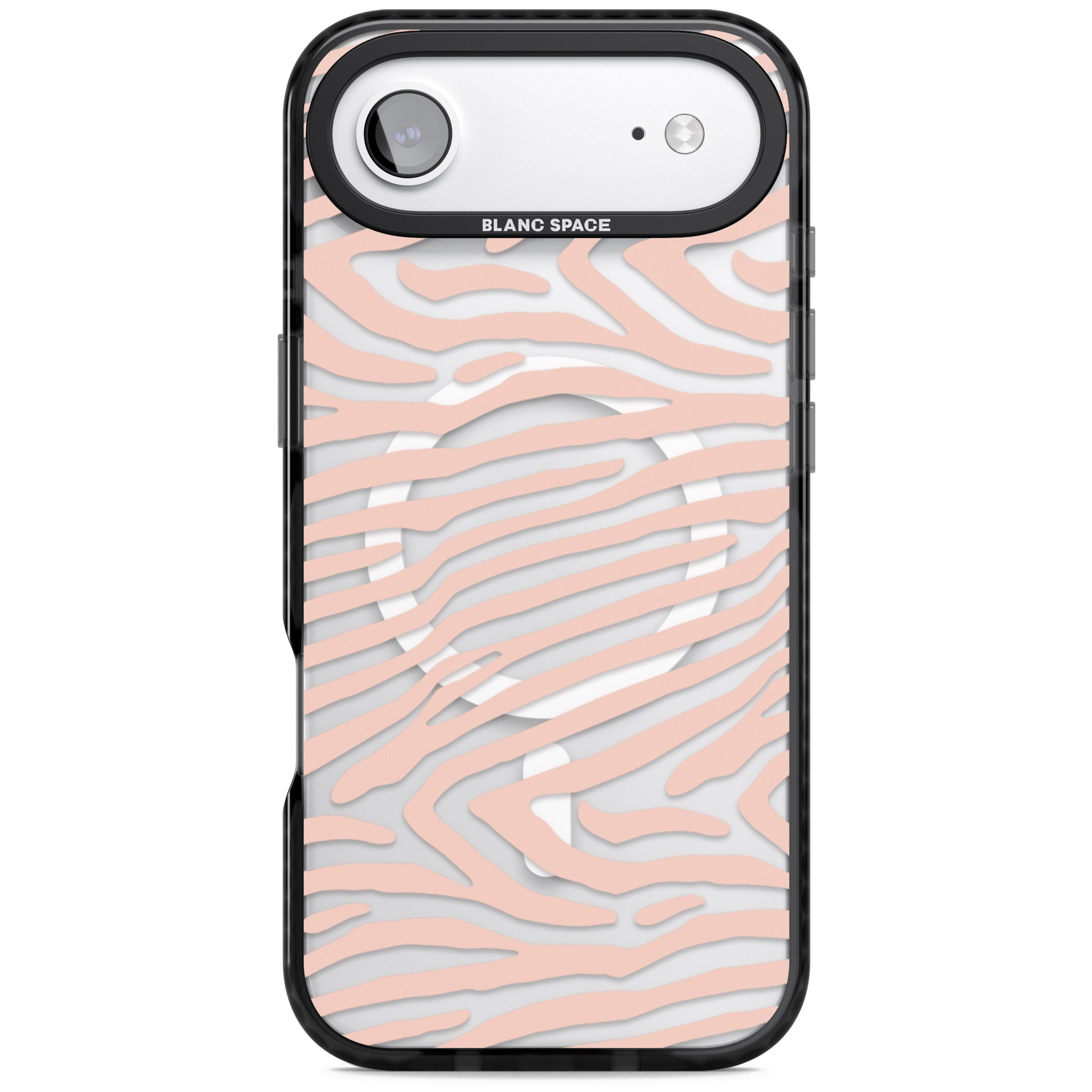 Horizontal Zebra Stripes Transparent Animal Print iPhone 17 Air Impact Pro Black Phone Case