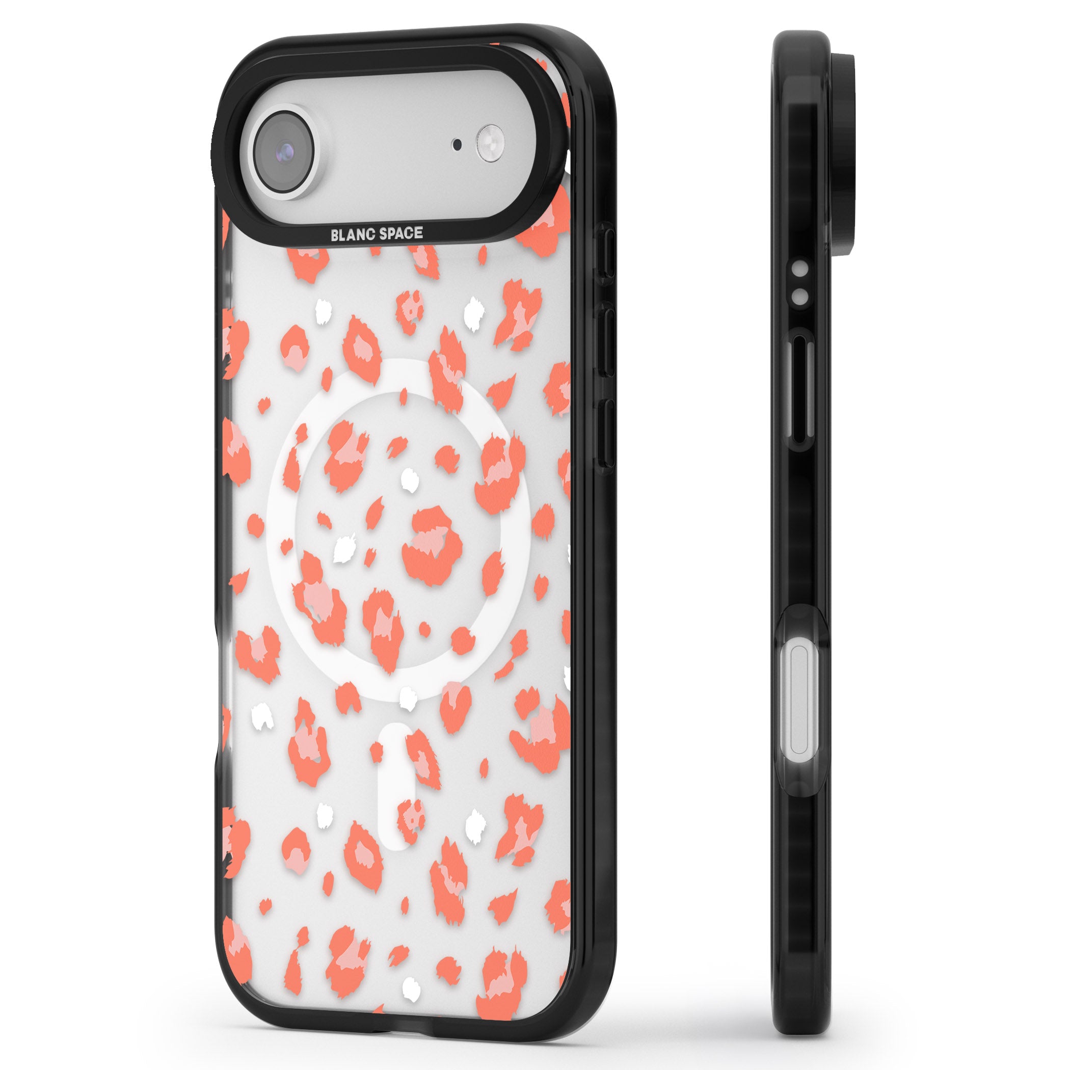 Two Colour Jaguar Transparent Animal Print iPhone 17 Air Impact Pro Black Phone Case Side Profile