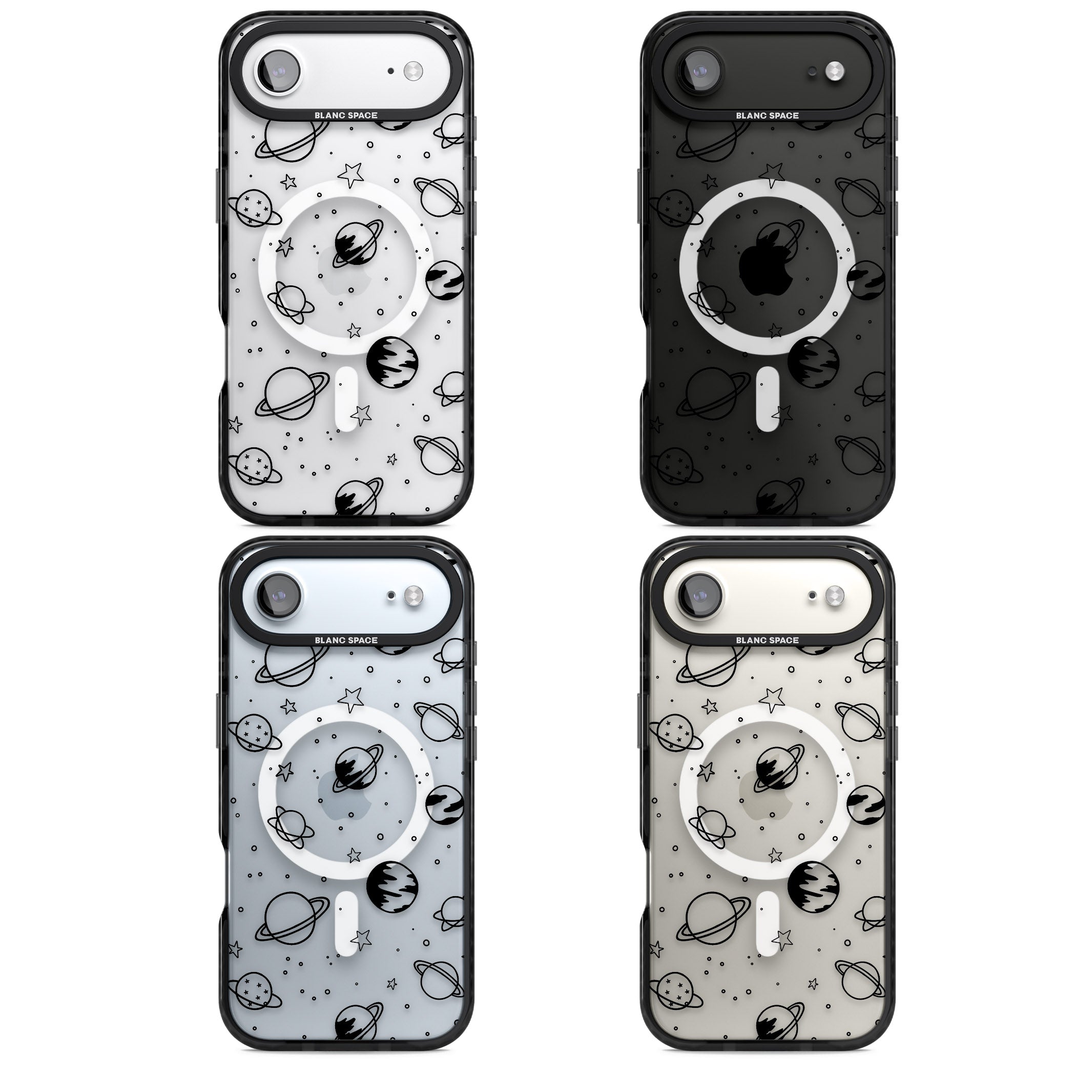 Cosmic Sketch Black Clear iPhone 17 Air Impact Pro Black Phone Case APT Impact Protection