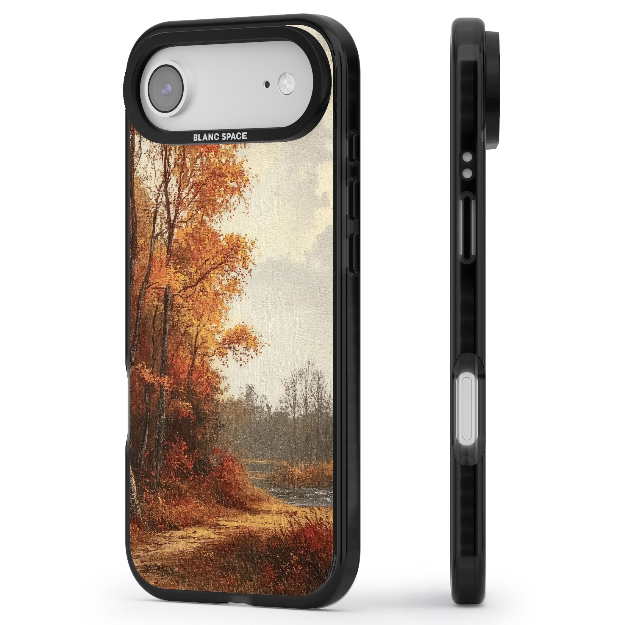 Vintage Autumn Oil Painting iPhone 17 Air Impact Pro Black Phone Case Side Profile