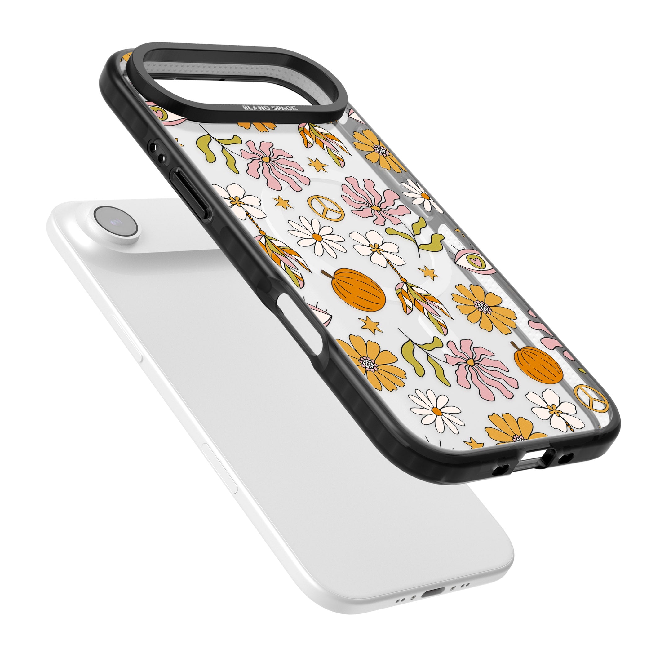 Retro Boho Fall Floral iPhone 17 Air Impact Pro Black Phone Case Colours