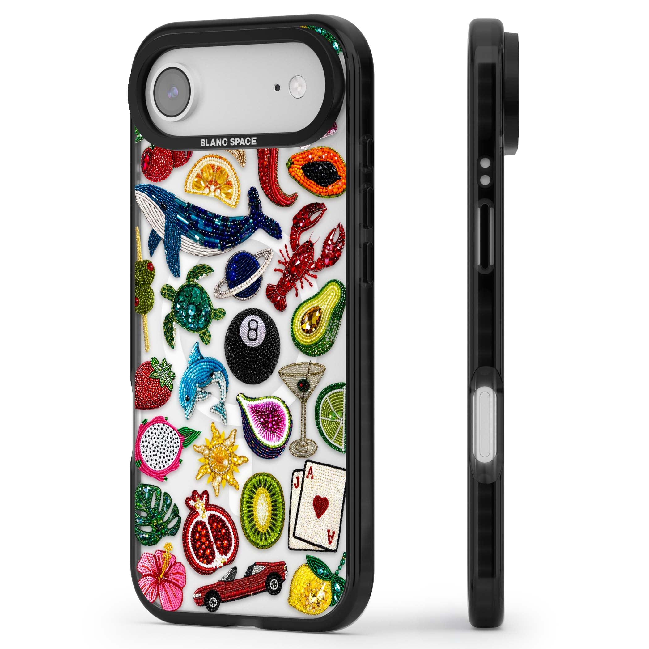 Beaded Mix cute iPhone case | Black Impact Magsafe case for iPhone Air