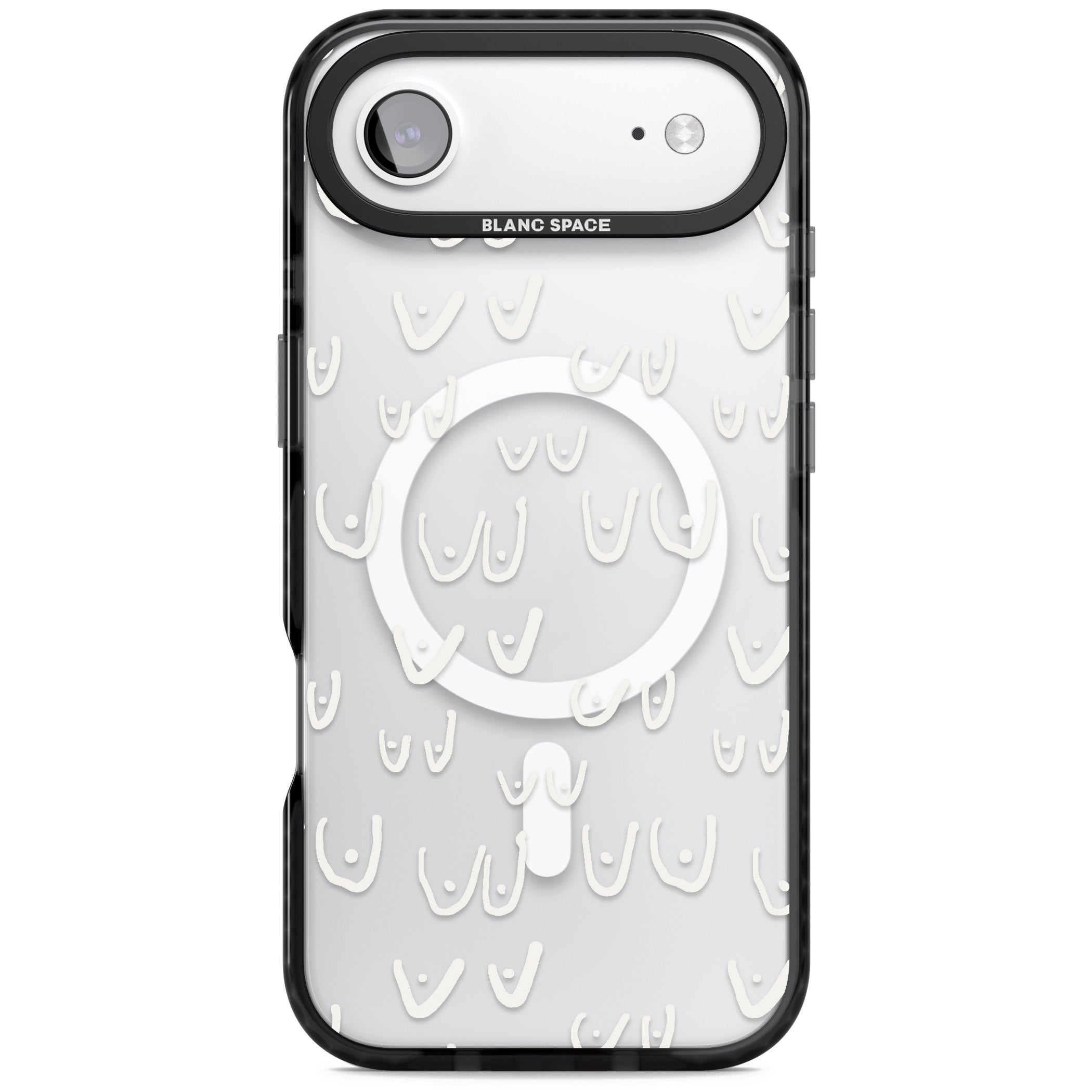 Boob Pattern (White) iPhone 17 Air Impact Pro Black Phone Case
