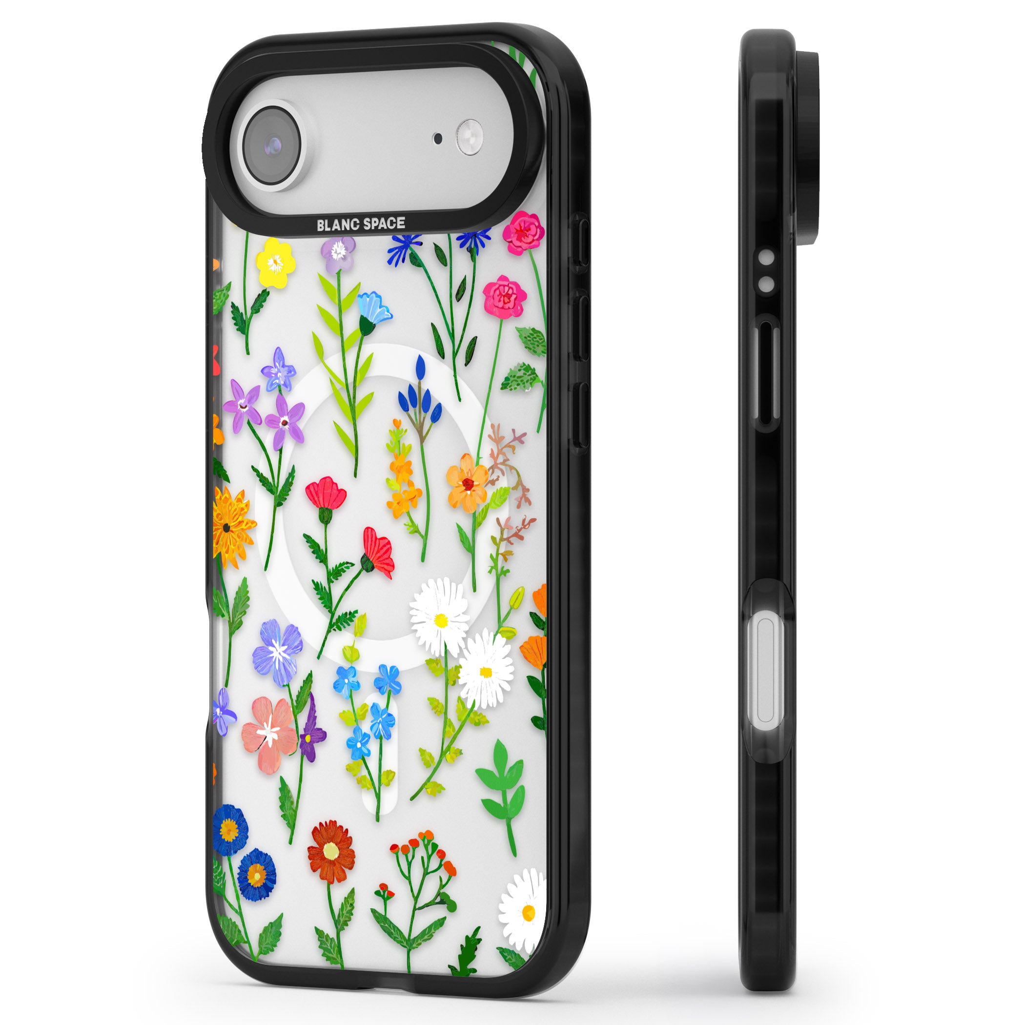 Wildflower Garden iPhone 17 Air Impact Pro Black Phone Case Side Profile