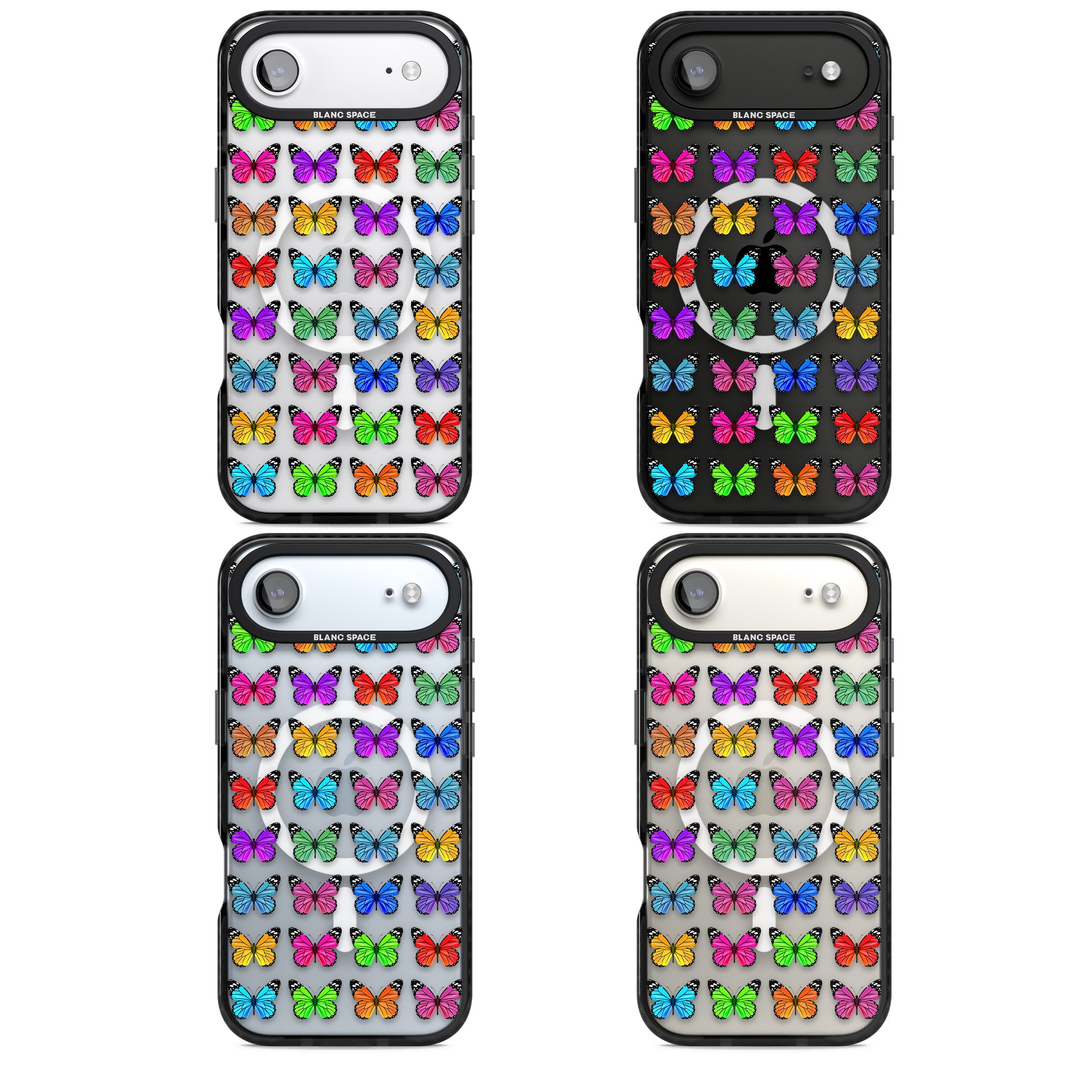 Colourful Butterfly Pattern iPhone 17 Air Impact Pro Black Phone Case APT Impact Protection