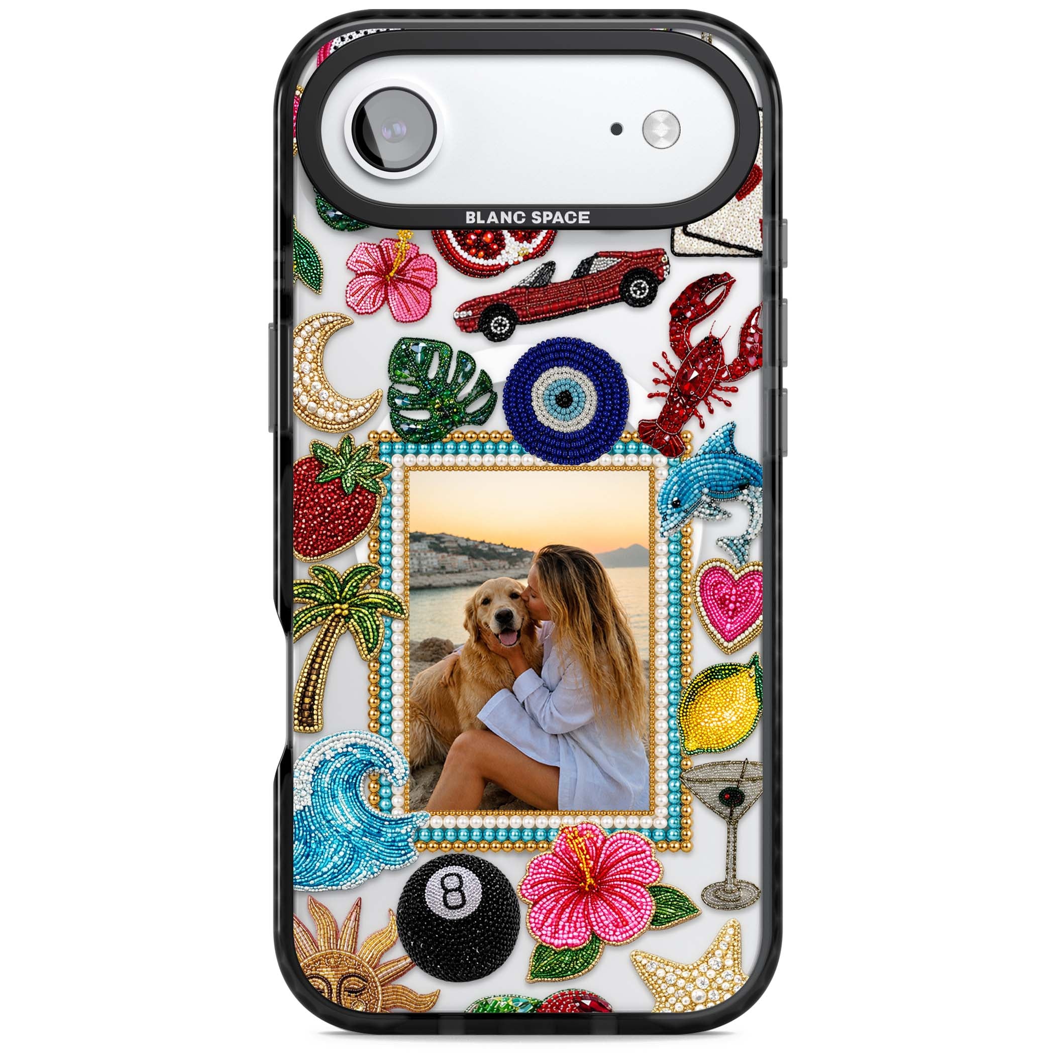 Beaded Photo coastal iPhone case | Black Impact Magsafe case for iPhone Air