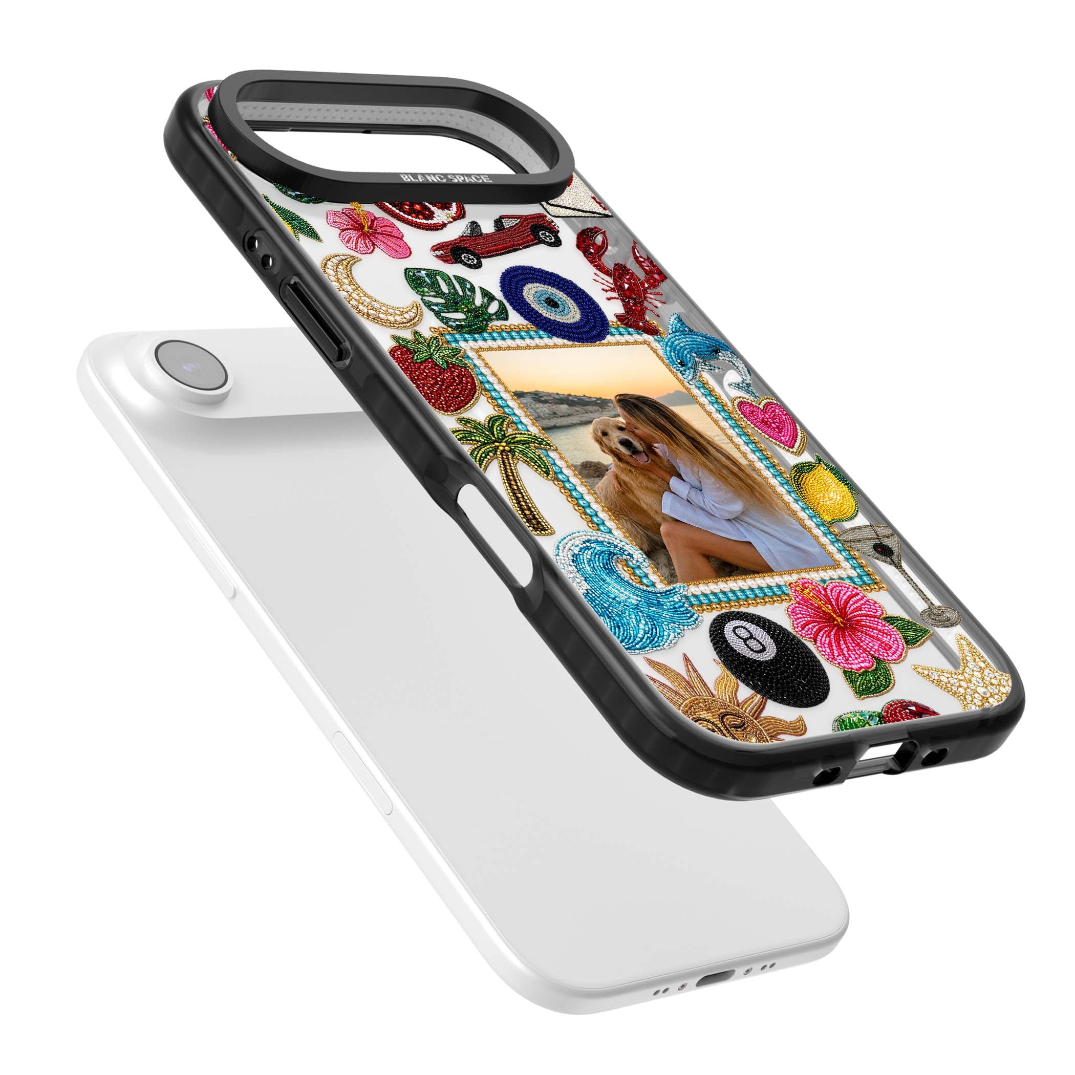 Beaded Photo coastal iPhone case | Black Impact Magsafe case for iPhone Air