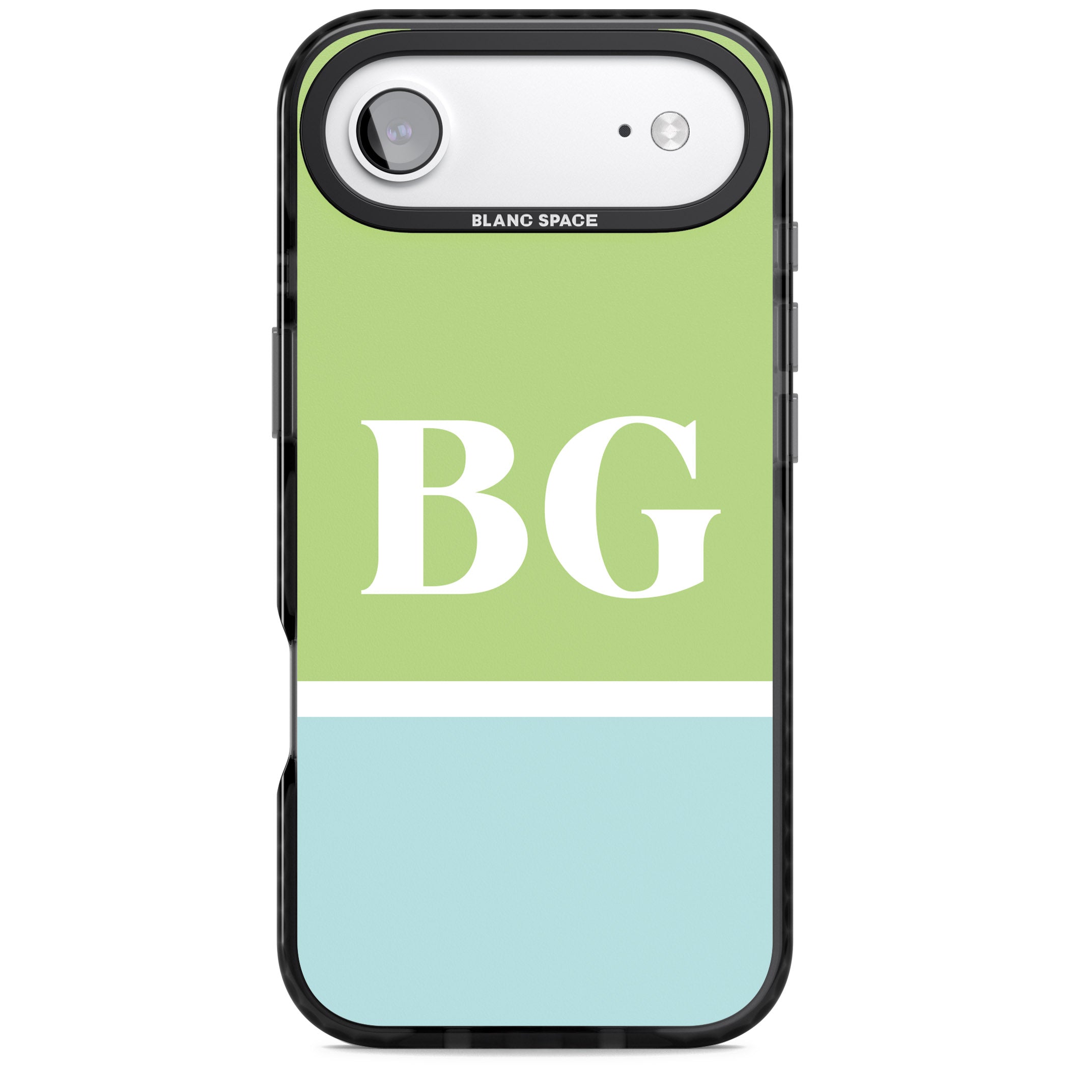 Personalised Colorblock: Green & Turquoise iPhone 17 Air Impact Pro Black Phone Case