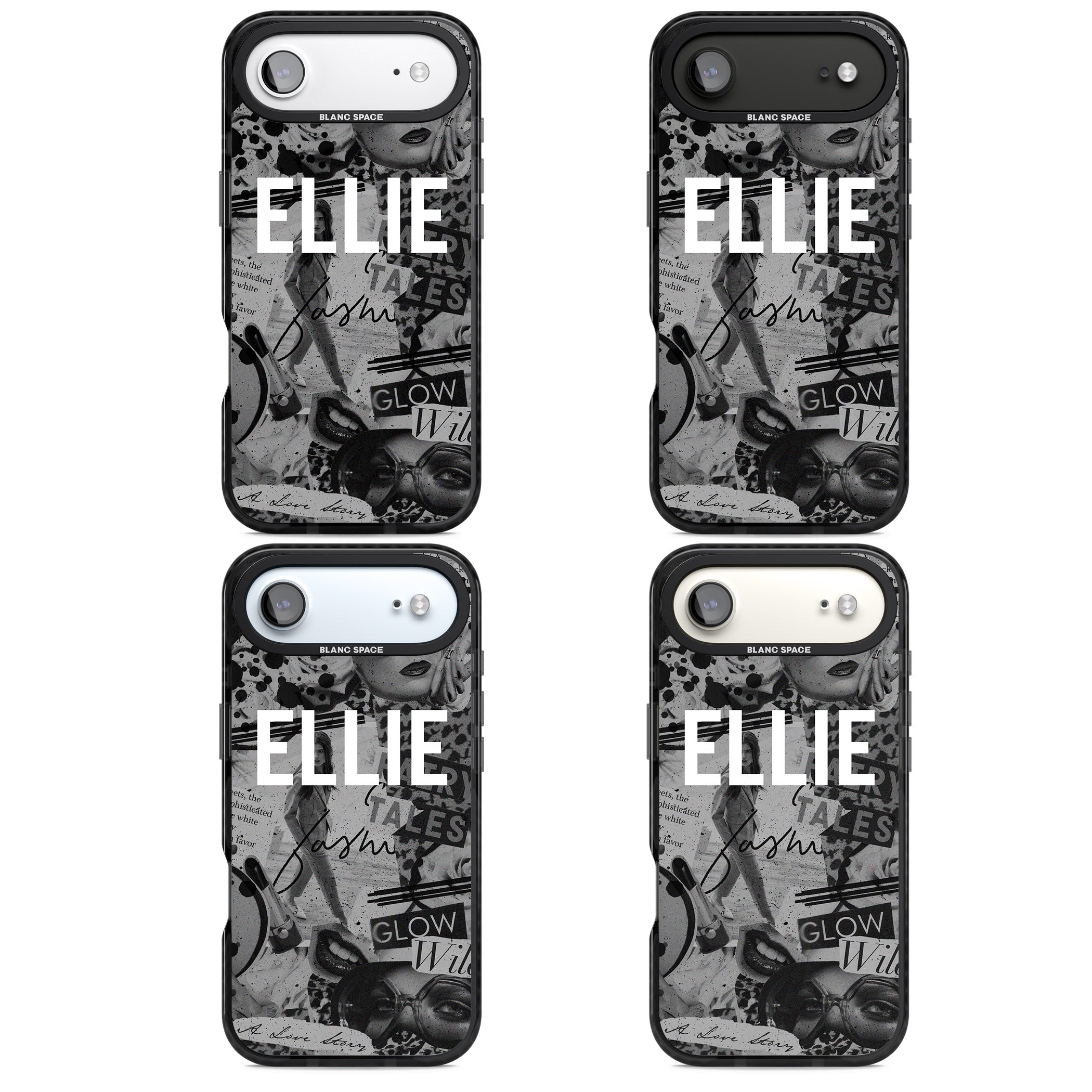 Personalised Grey Scale Vintage Collage iPhone 17 Air Impact Pro Black Phone Case APT Impact Protection