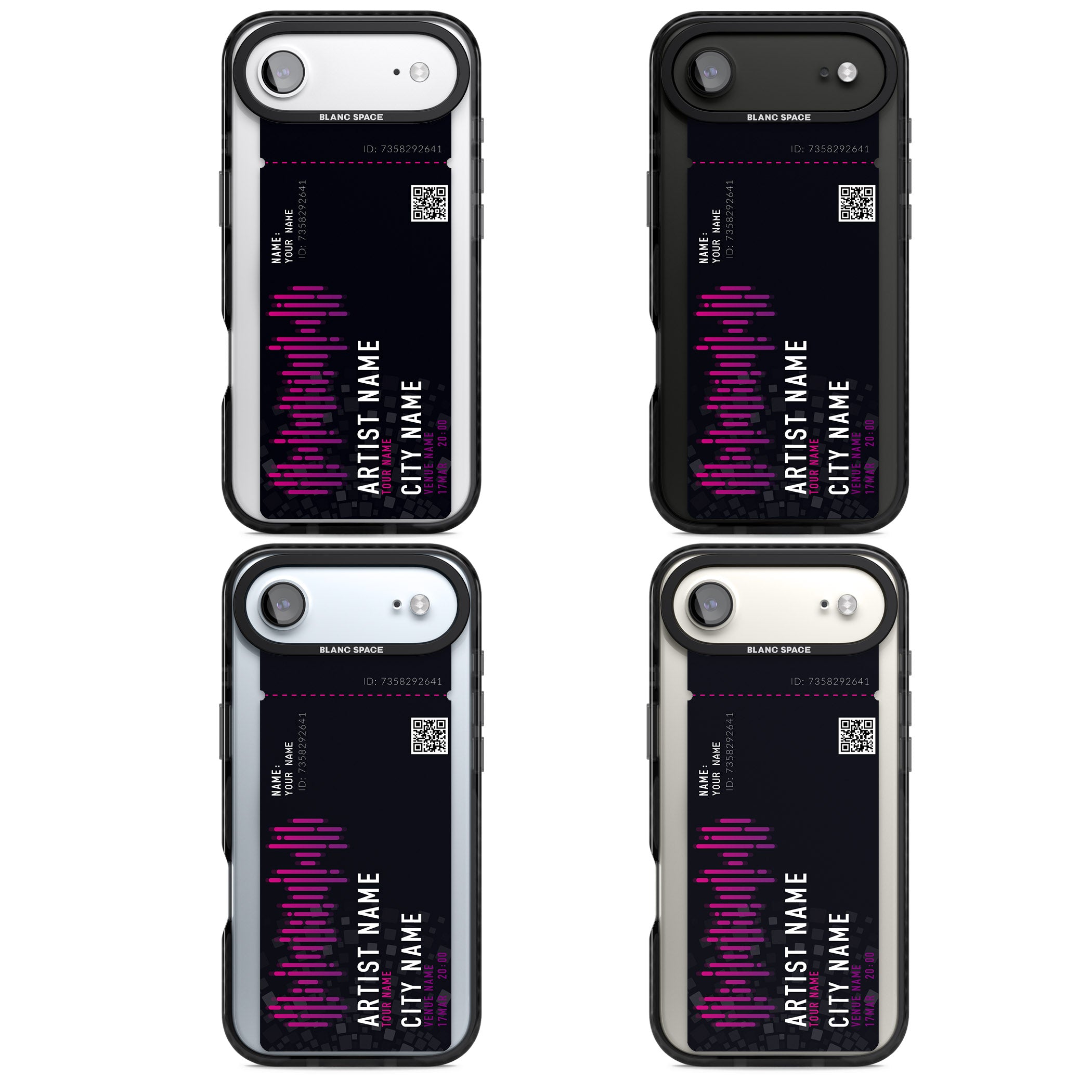 Personalised Concert Ticket iPhone 17 Air Impact Pro Black Phone Case APT Impact Protection