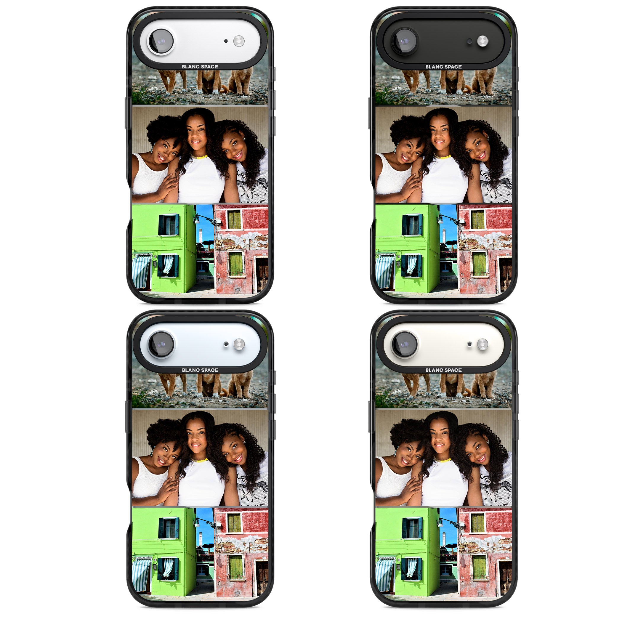 Personalised 3 Photo Grid iPhone 17 Air Impact Pro Black Phone Case APT Impact Protection