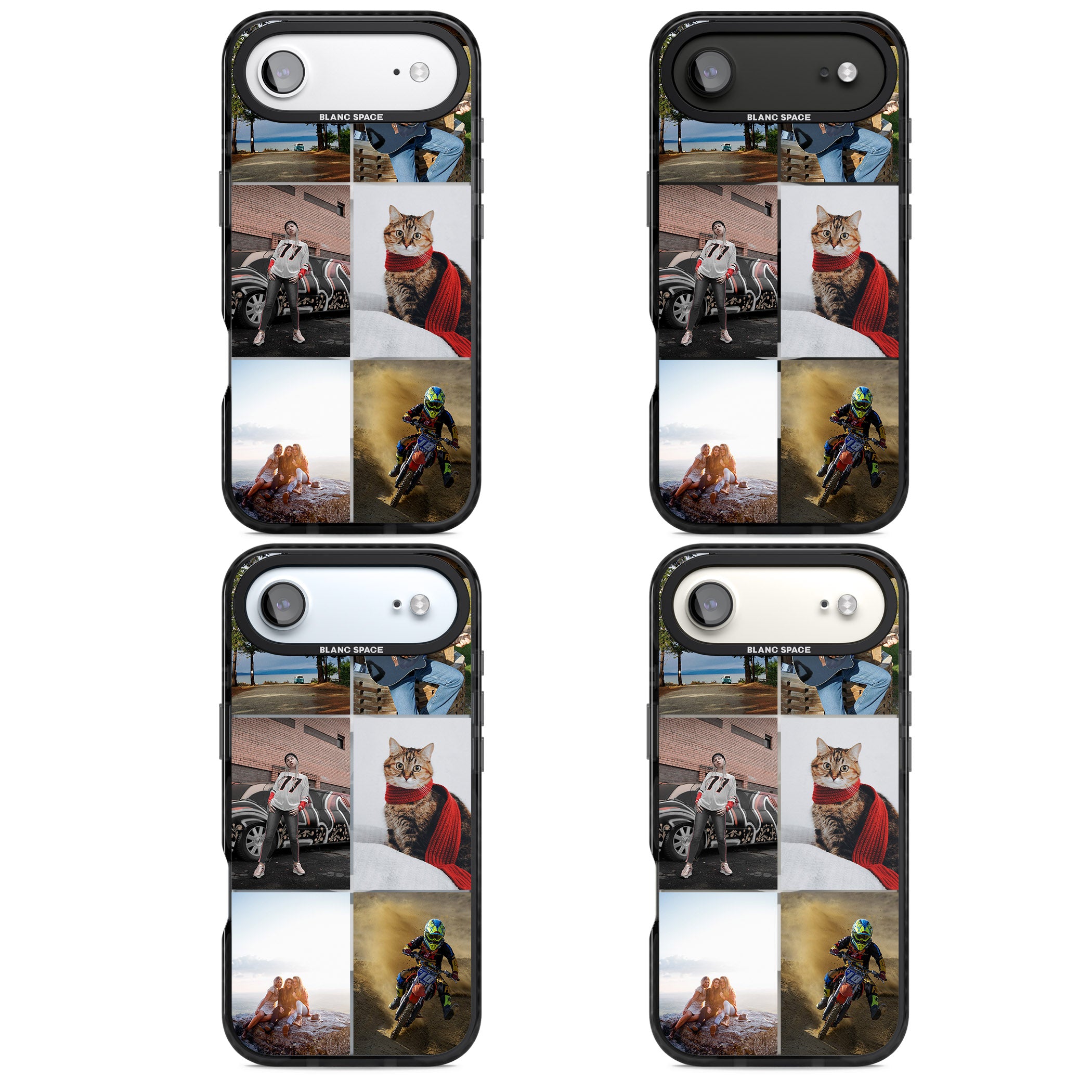 Personalised 6 Photo Grid iPhone 17 Air Impact Pro Black Phone Case APT Impact Protection