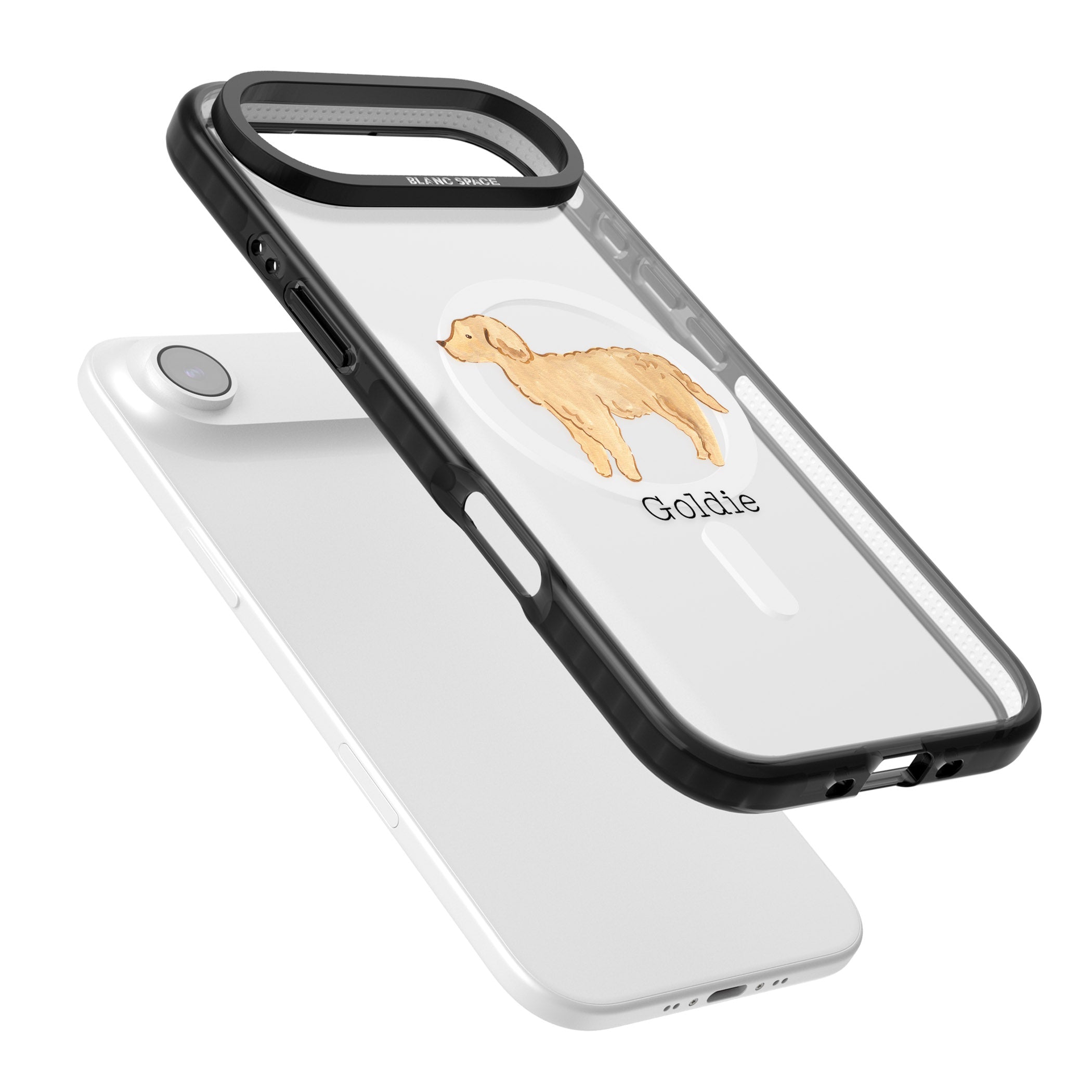 Personalised Goldendoodle iPhone 17 Air Impact Pro Black Phone Case Colours