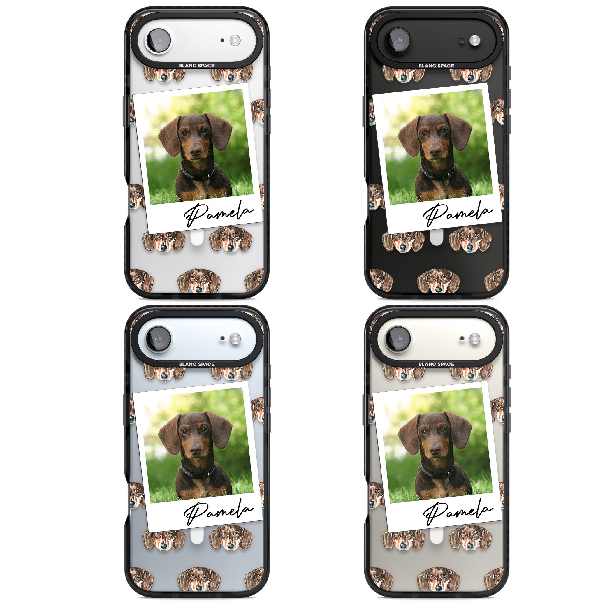 Personalised Brown Dachshund Instant Camera Photo iPhone 17 Air Impact Pro Black Phone Case APT Impact Protection