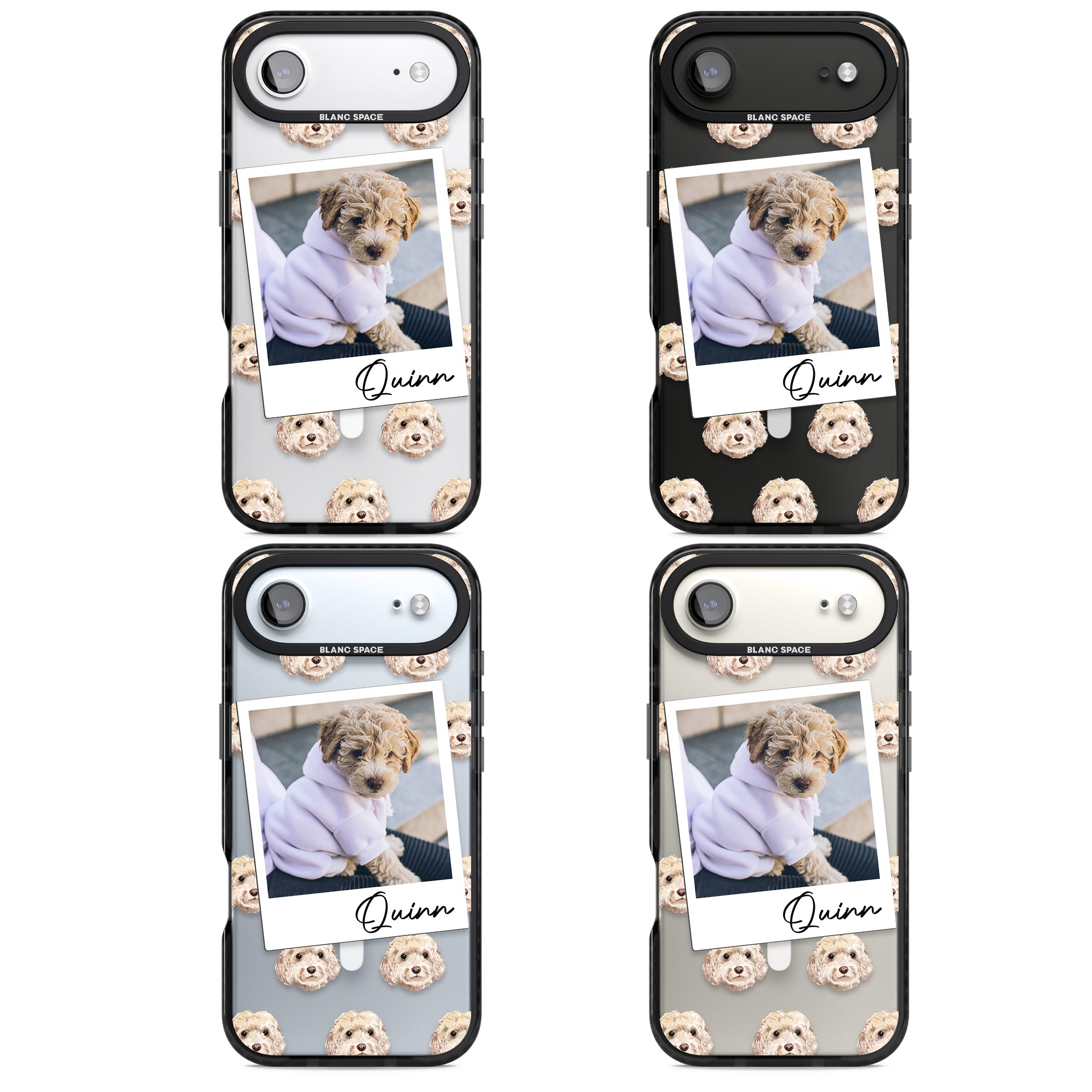 Personalised Cream Cockapoo Instant Camera Photo iPhone 17 Air Impact Pro Black Phone Case APT Impact Protection