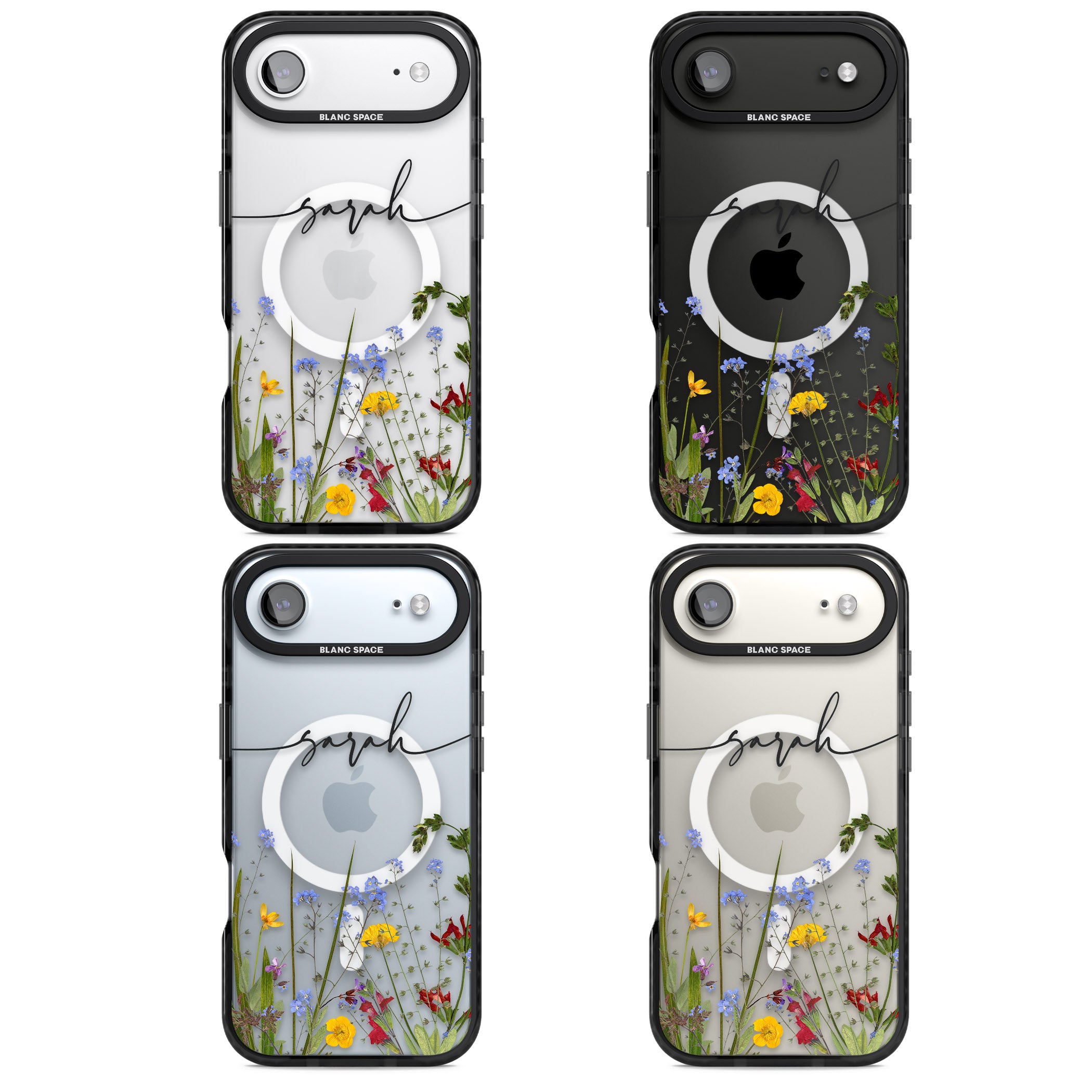 Personalised Wildflower Floral iPhone 17 Air Impact Pro Black Phone Case APT Impact Protection