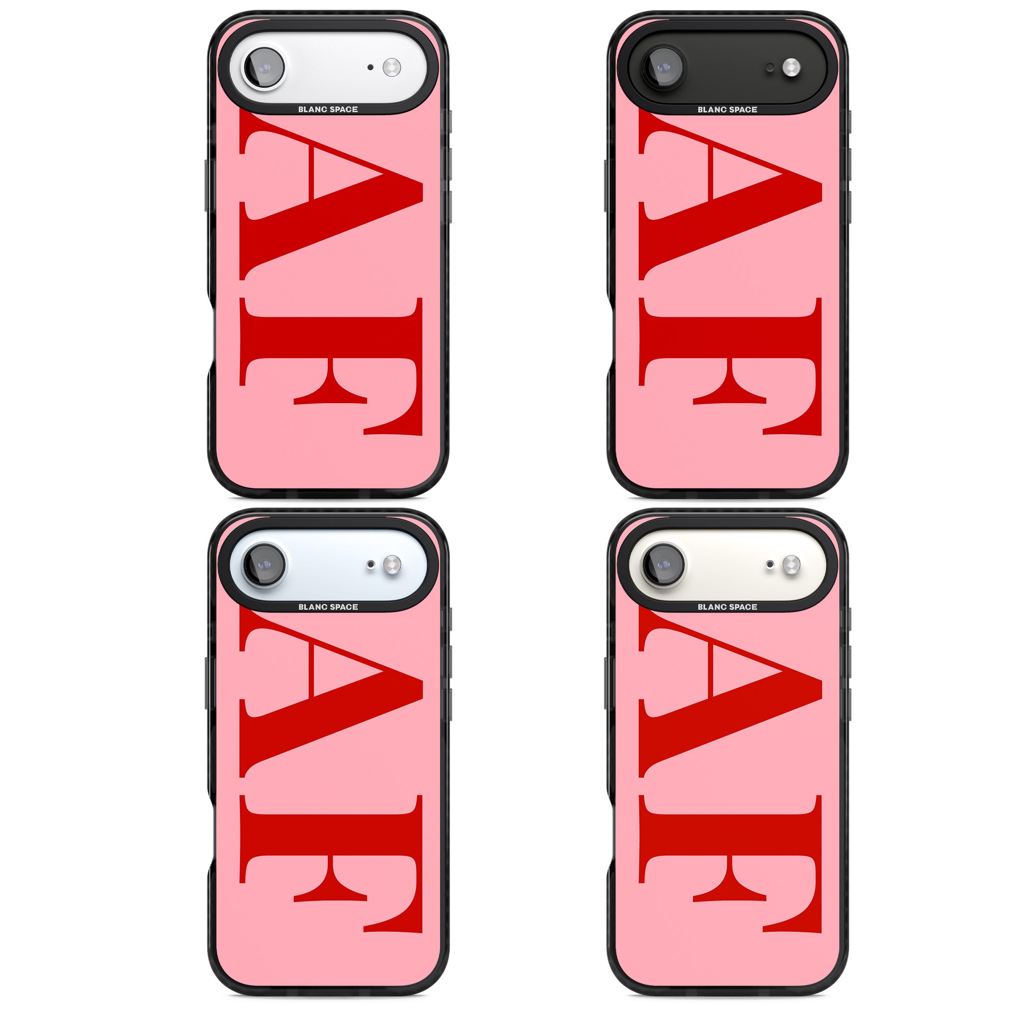Personalised Red & Pink Letters iPhone 17 Air Impact Pro Black Phone Case APT Impact Protection
