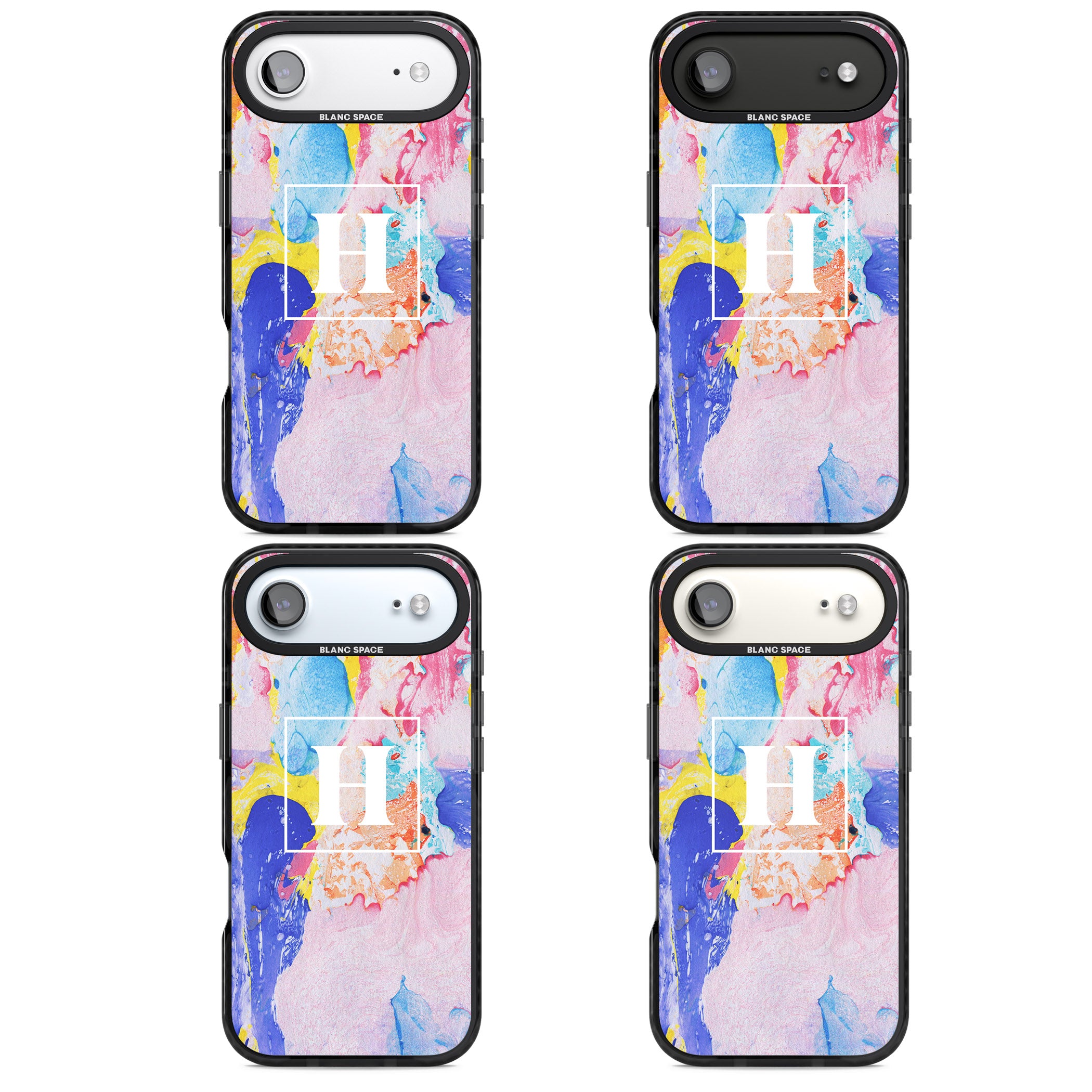 Personalised Pastel Marble Mix iPhone 17 Air Impact Pro Black Phone Case APT Impact Protection