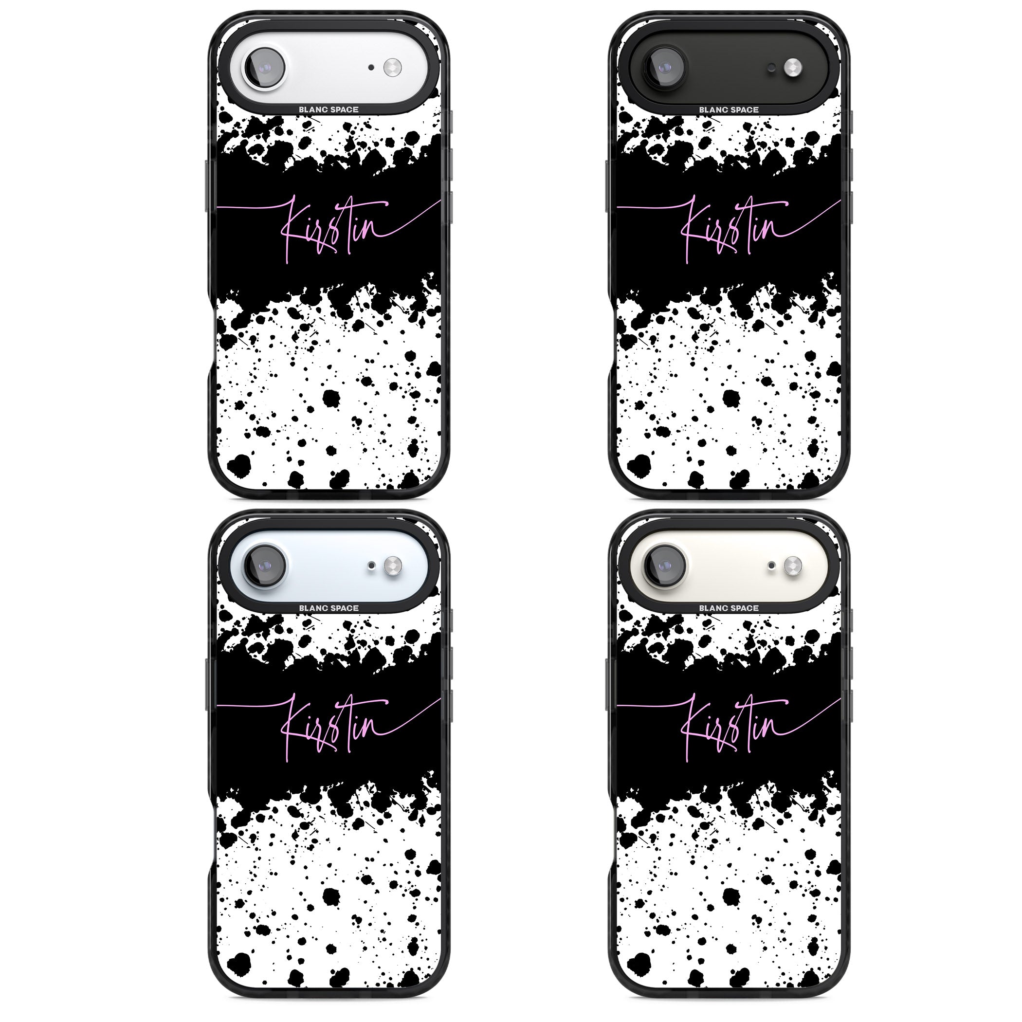 Personalised Bold Paint Splatters iPhone 17 Air Impact Pro Black Phone Case APT Impact Protection