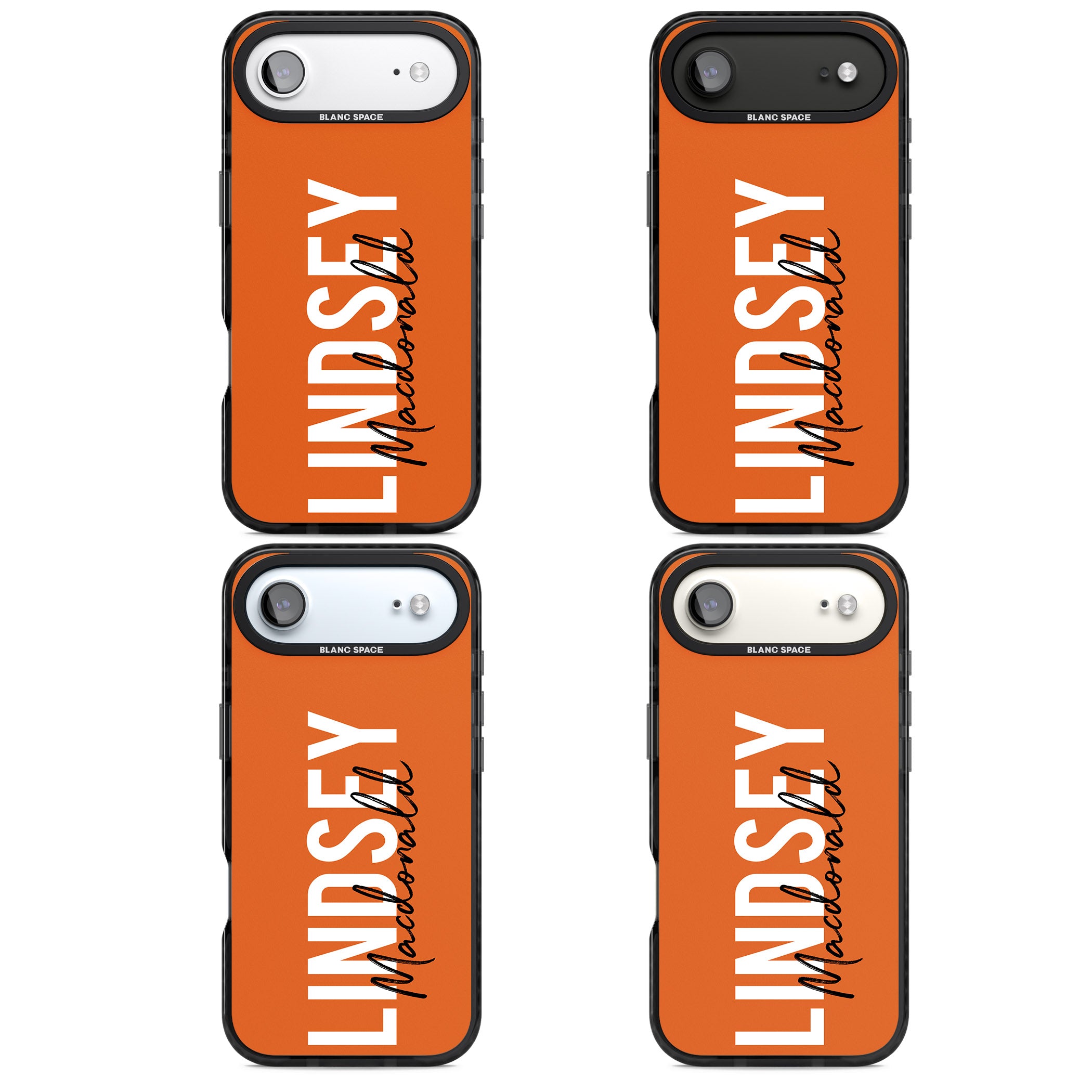 Personalised Bold Name: Orange iPhone 17 Air Impact Pro Black Phone Case APT Impact Protection