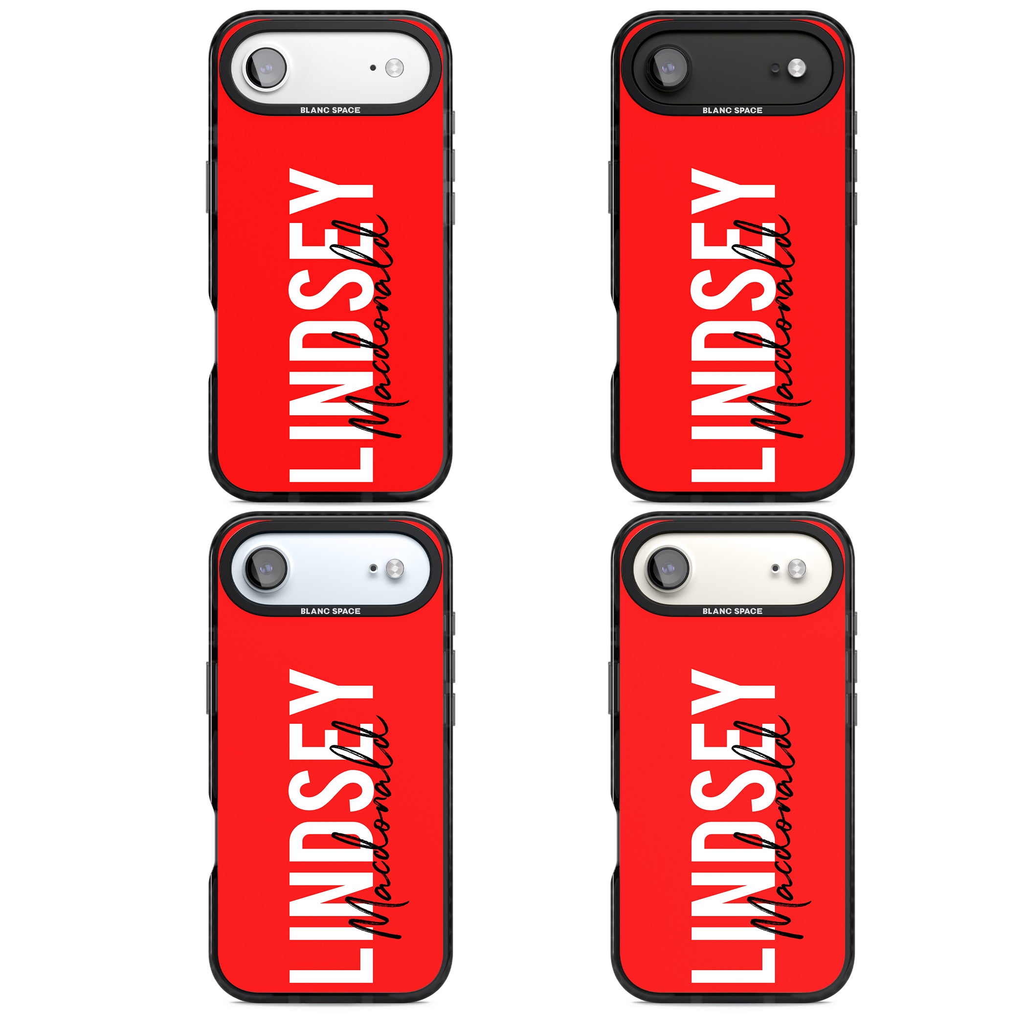 Personalised Bold Name: Red iPhone 17 Air Impact Pro Black Phone Case APT Impact Protection