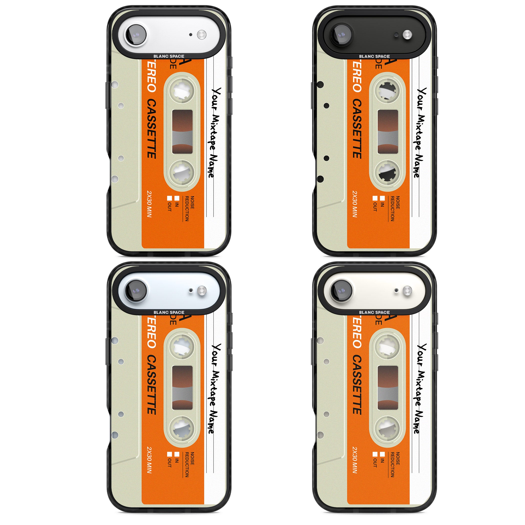 Personalised Retro Cassette Classic iPhone 17 Air Impact Pro Black Phone Case APT Impact Protection