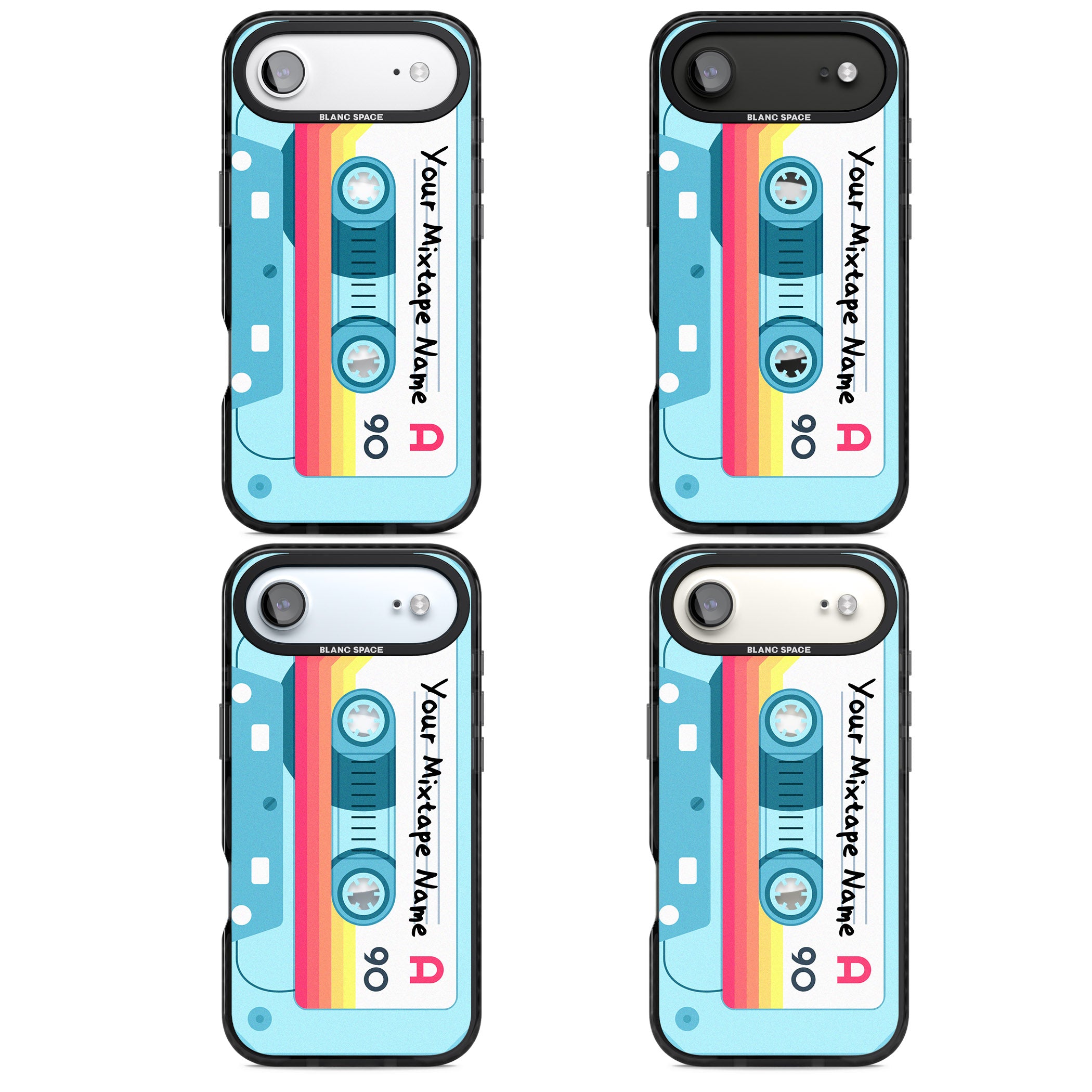 Personalised Retro Mixtape Sporty iPhone 17 Air Impact Pro Black Phone Case APT Impact Protection