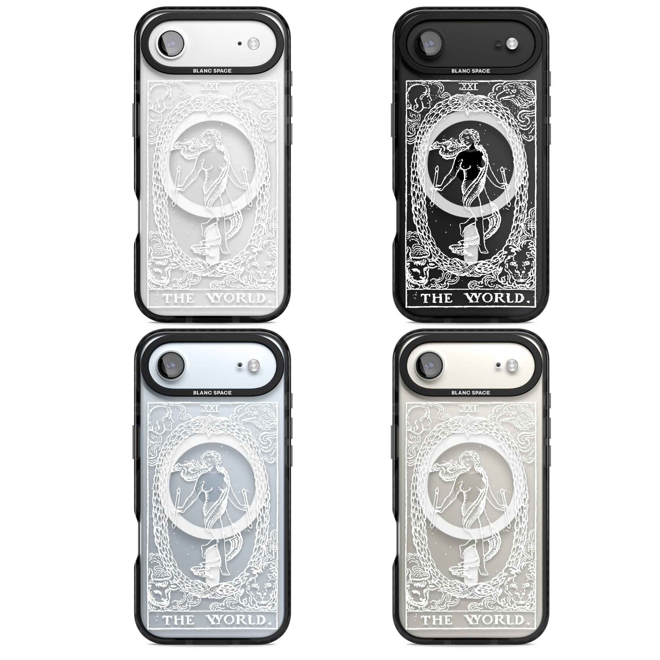 Personalised The World Tarot Card (White) iPhone 17 Air Impact Pro Black Phone Case APT Impact Protection