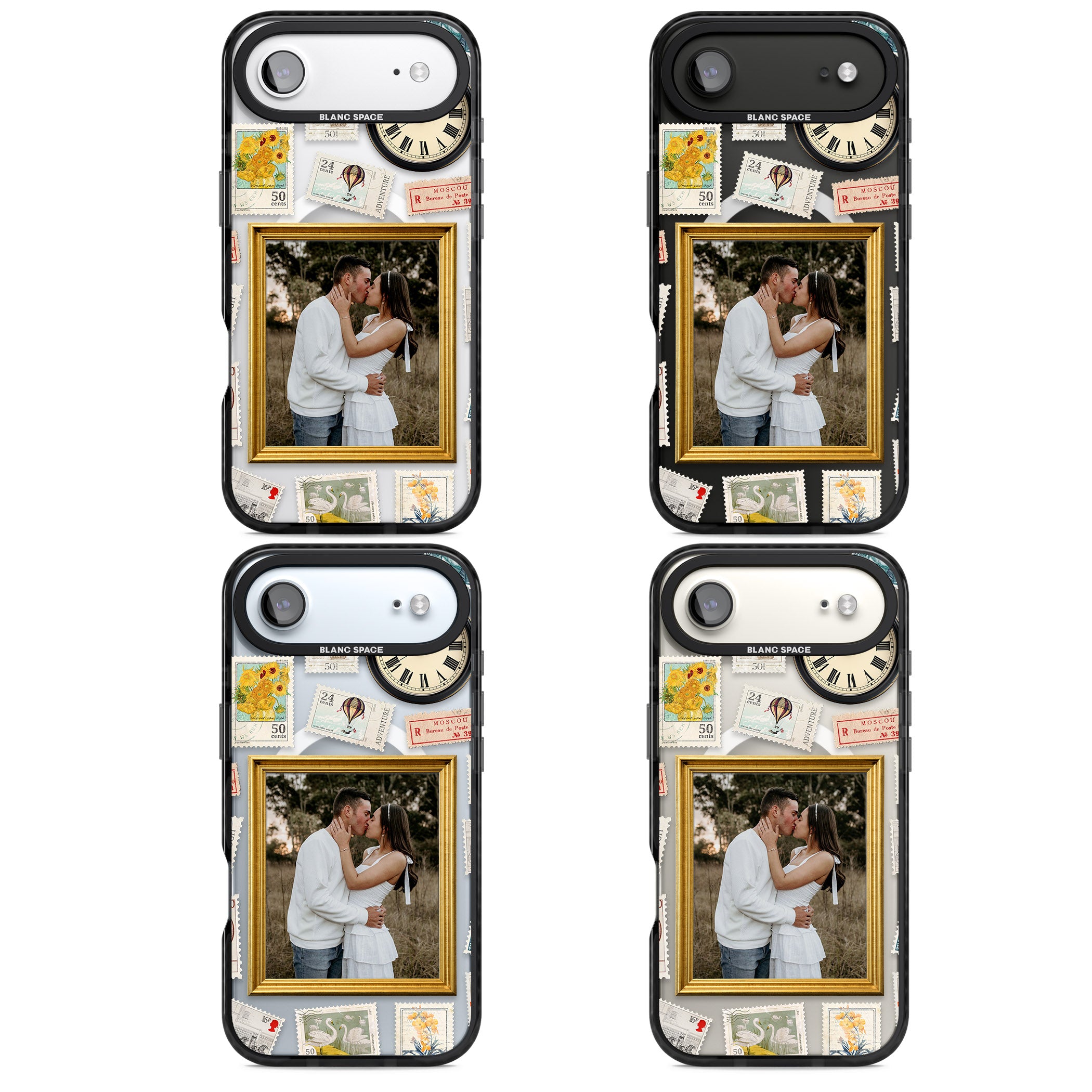 Personalised Vintage Photo Frame Collage iPhone 17 Air Impact Pro Black Phone Case APT Impact Protection