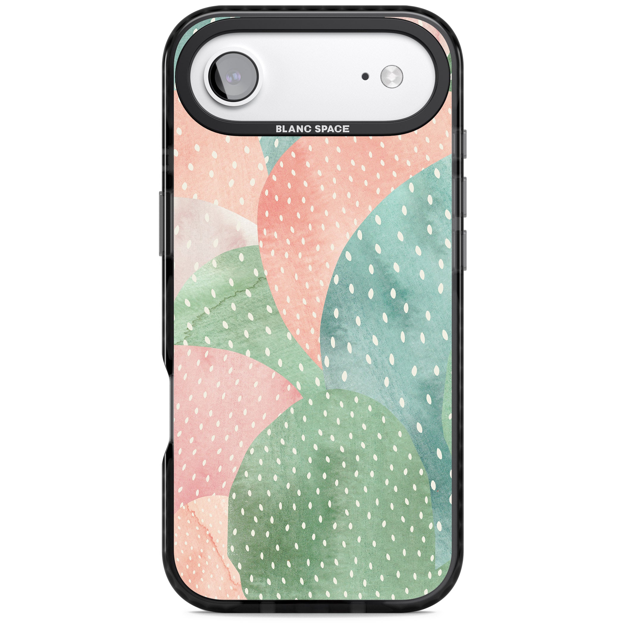 Pastel Cacti Pattern iPhone 17 Air Impact Pro Black Phone Case