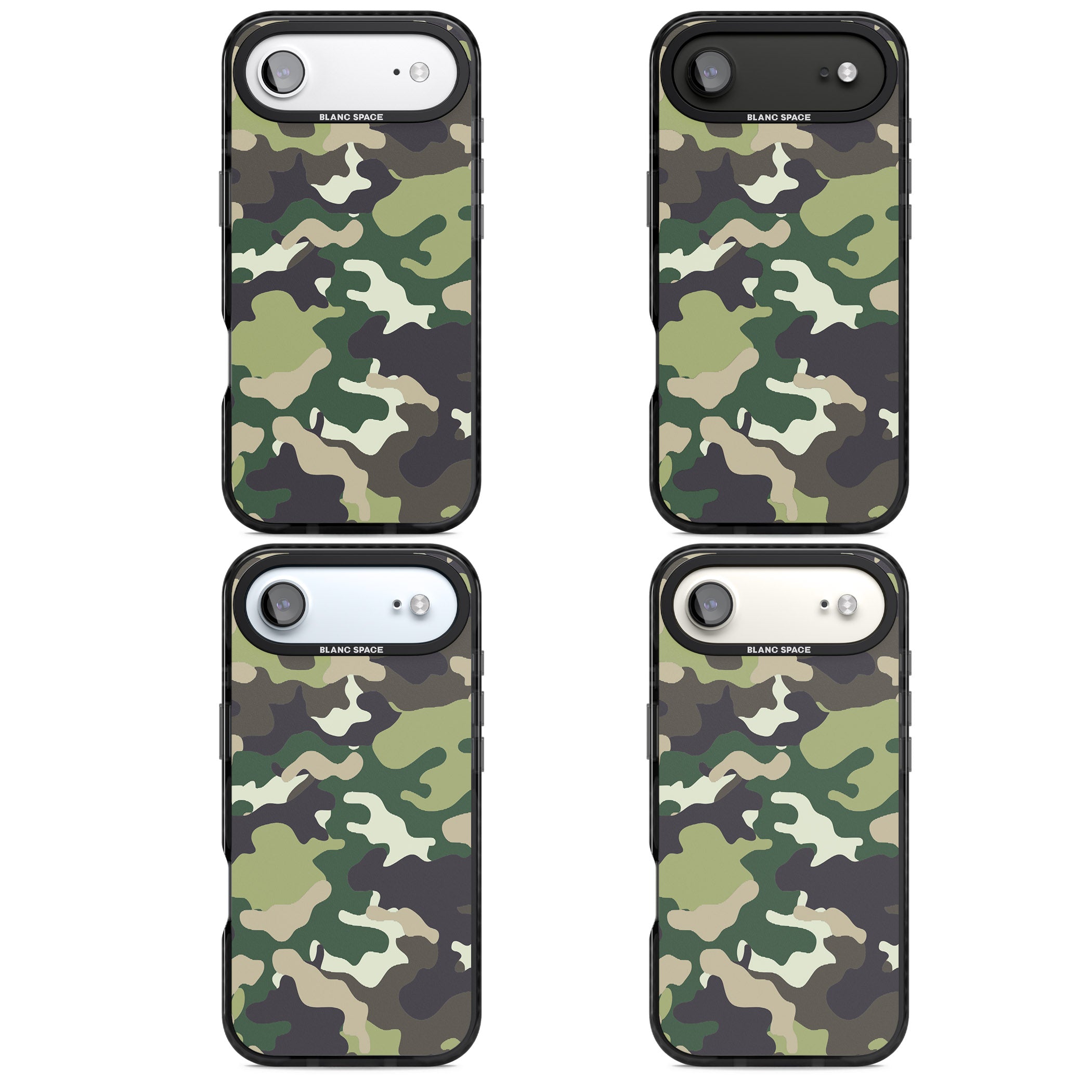 Green Camo iPhone 17 Air Impact Pro Black Phone Case APT Impact Protection