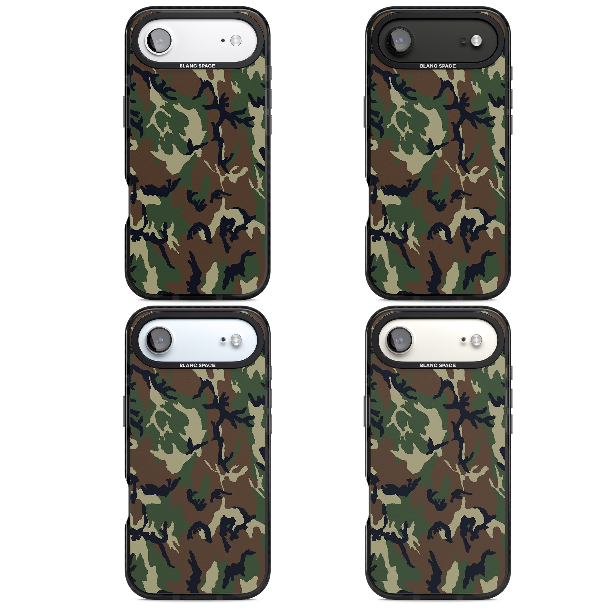 Forest Green Camo iPhone 17 Air Impact Pro Black Phone Case APT Impact Protection