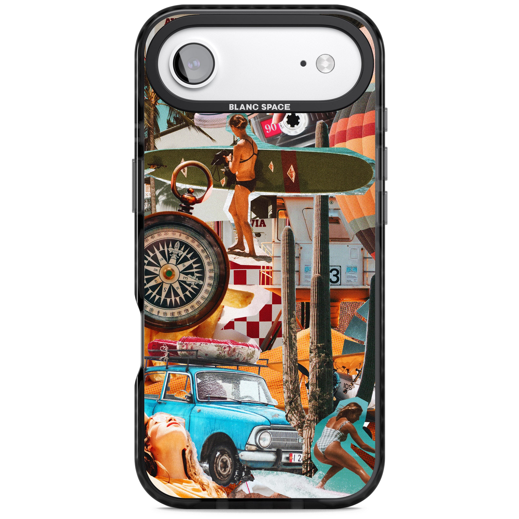 Vintage Collage: Road Trip iPhone 17 Air Impact Pro Black Phone Case