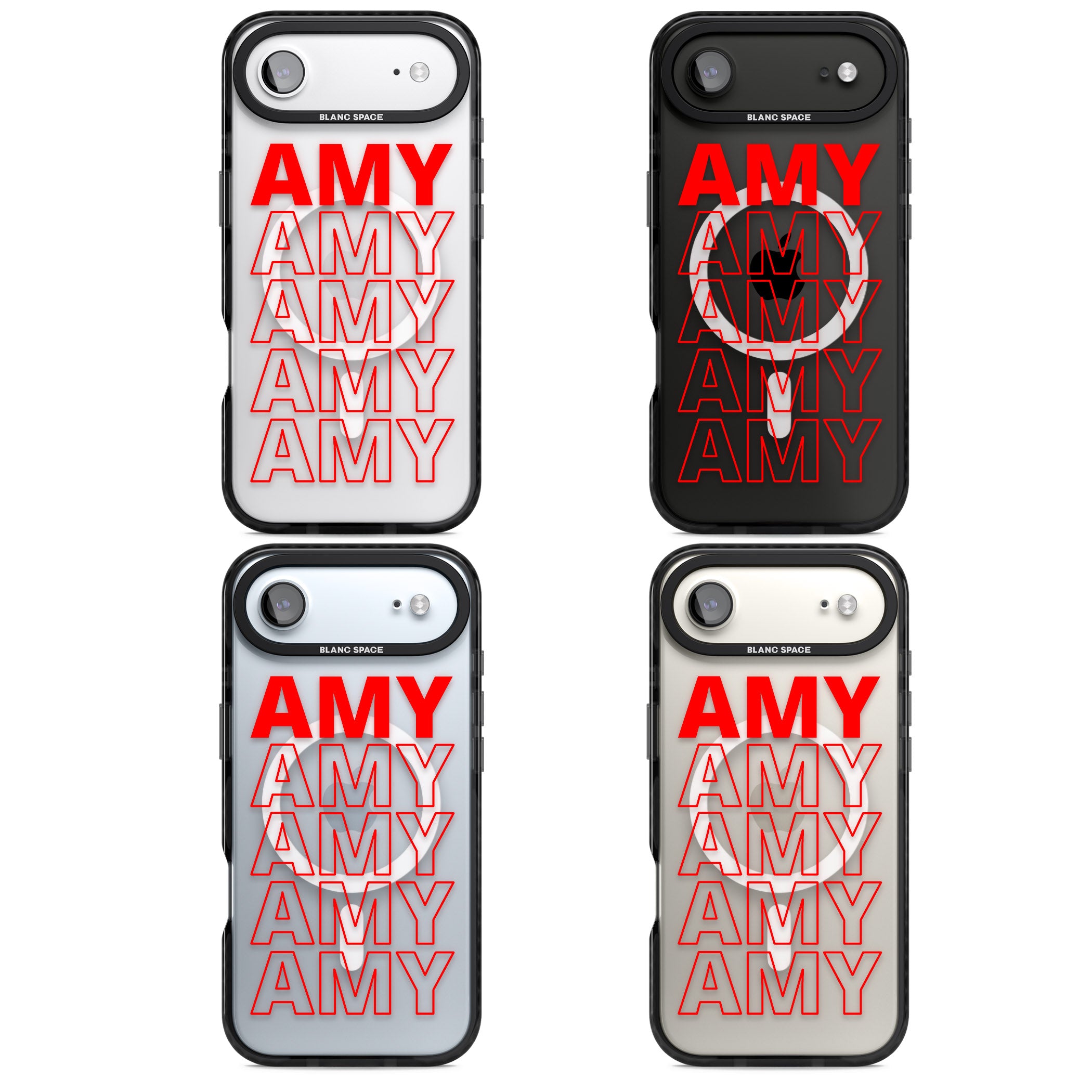 Personalised Bold Name Repeat iPhone 17 Air Impact Pro Black Phone Case APT Impact Protection