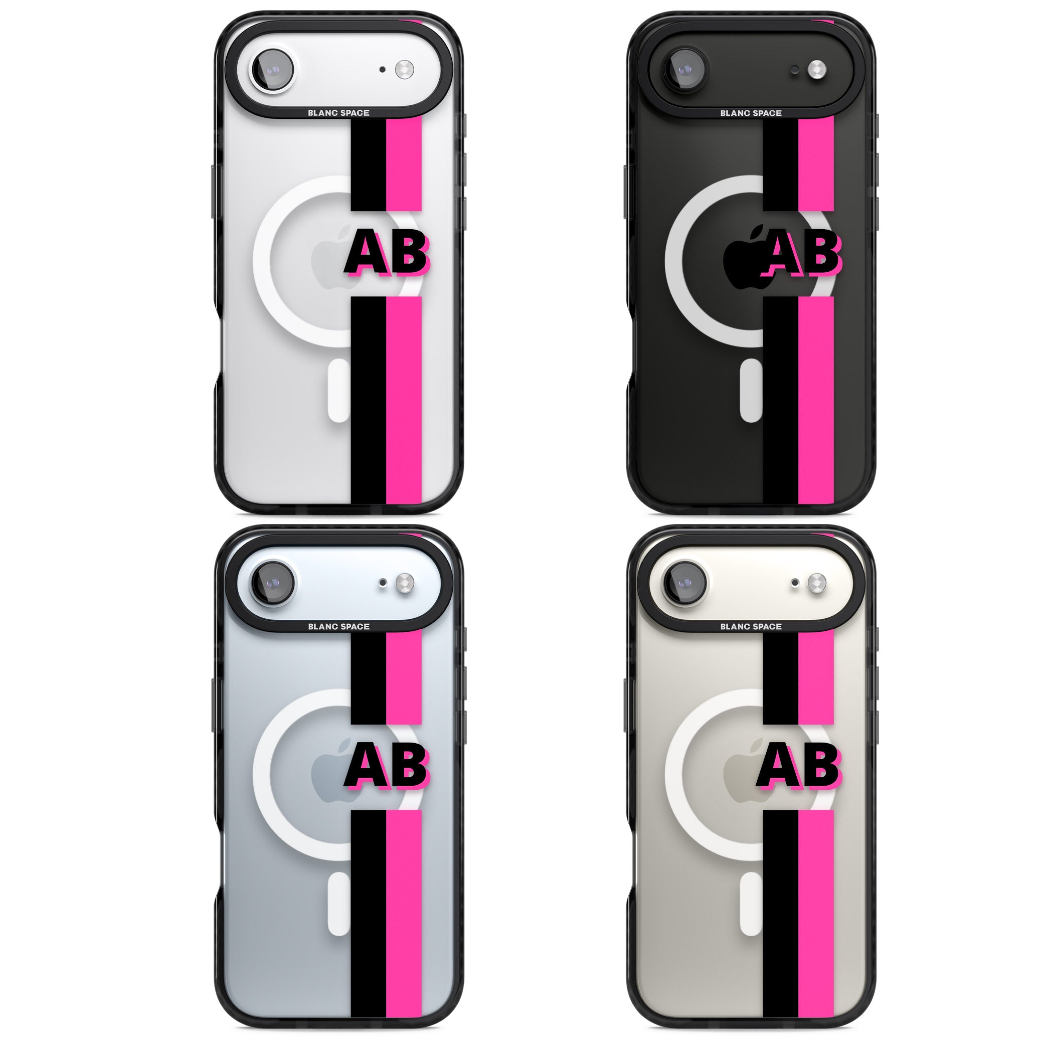 Personalised Bold Name Stripe iPhone 17 Air Impact Pro Black Phone Case APT Impact Protection