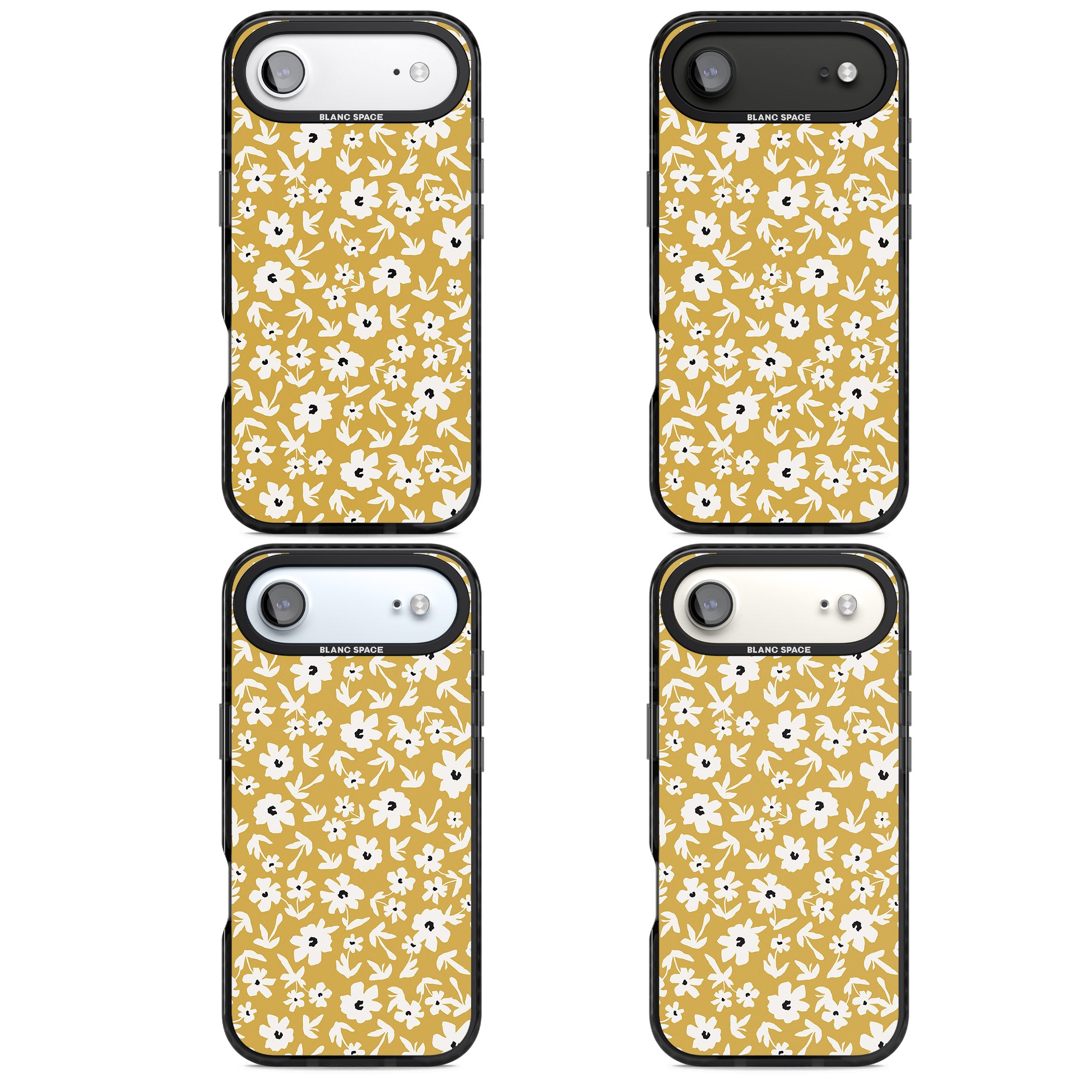 Mustard Floral iPhone 17 Air Impact Pro Black Phone Case APT Impact Protection