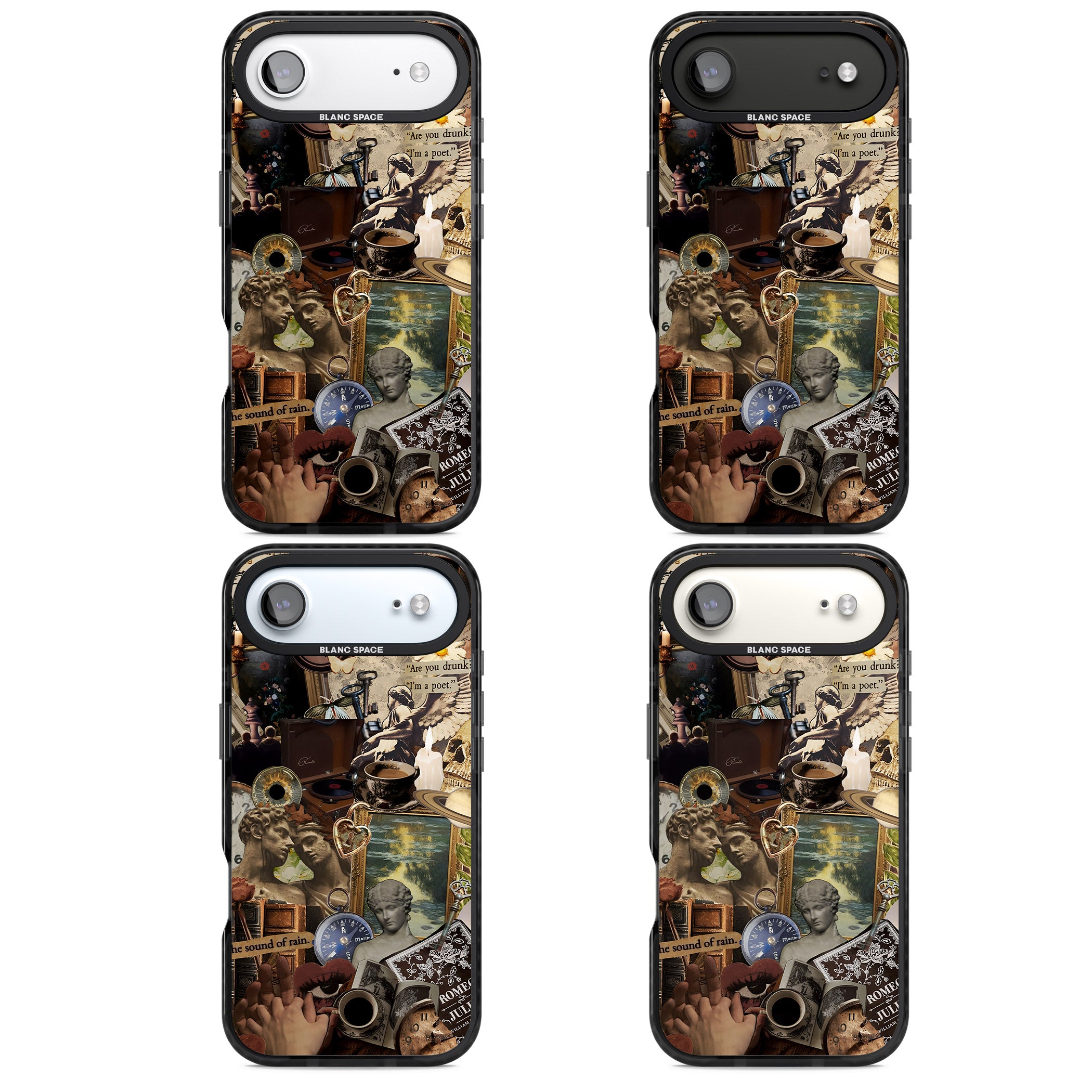 Vintage Academia Collage iPhone 17 Air Impact Pro Black Phone Case APT Impact Protection