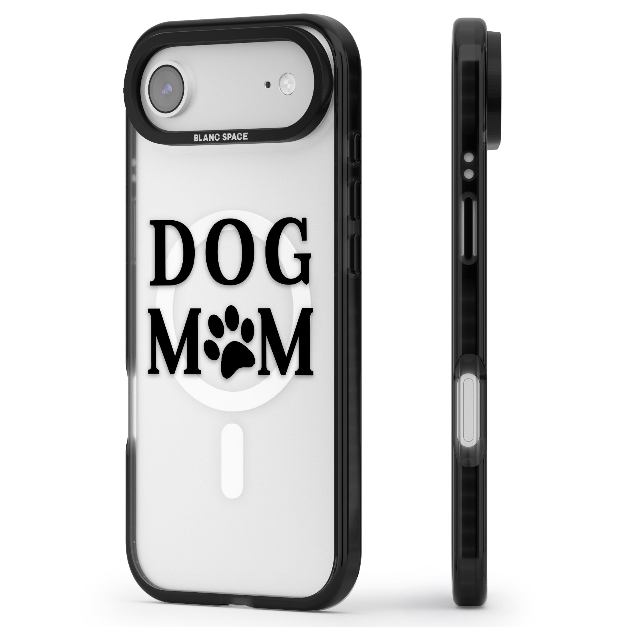 Dog Mom iPhone 17 Air Impact Pro Black Phone Case Side Profile