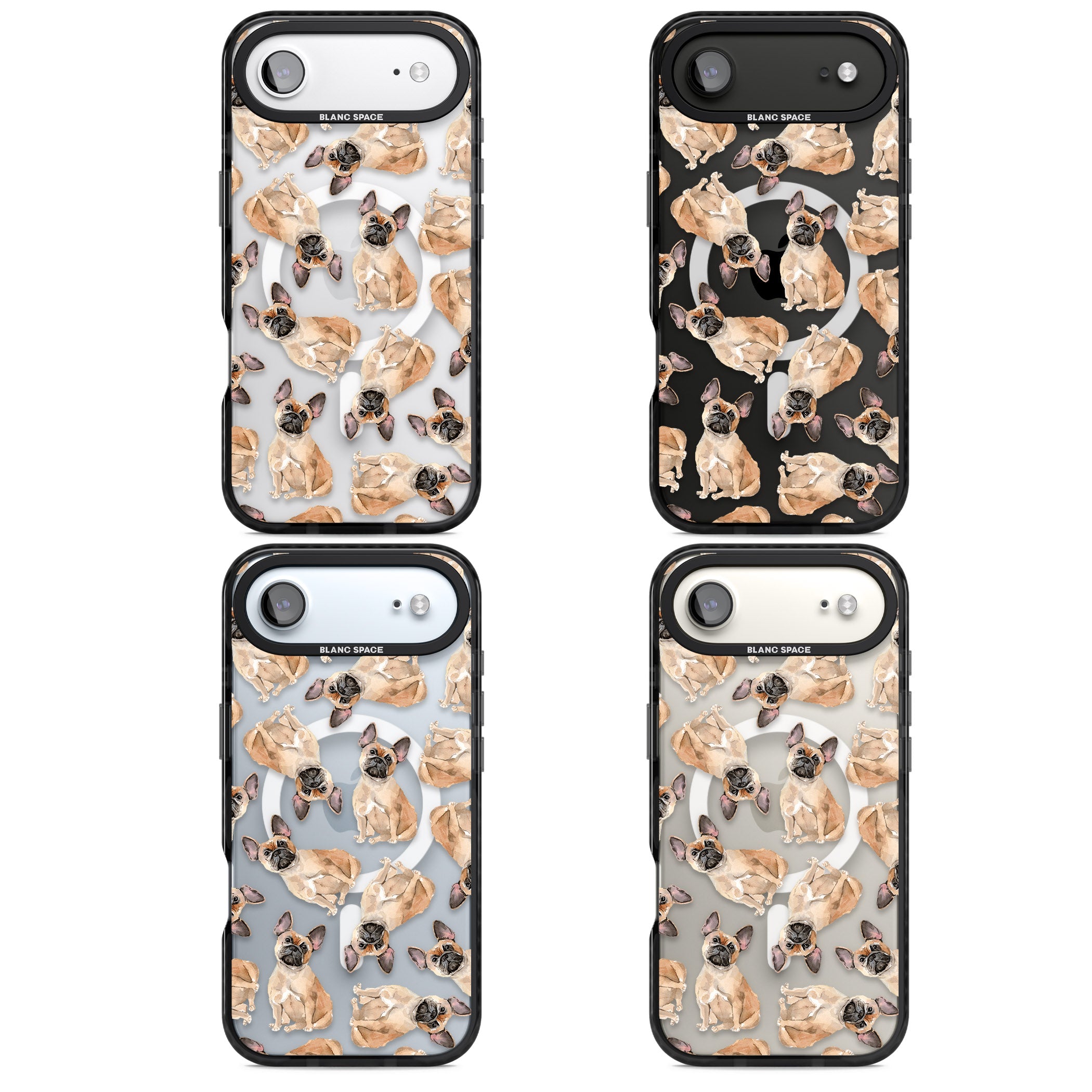 French Bulldog Watercolour Pattern iPhone 17 Air Impact Pro Black Phone Case APT Impact Protection