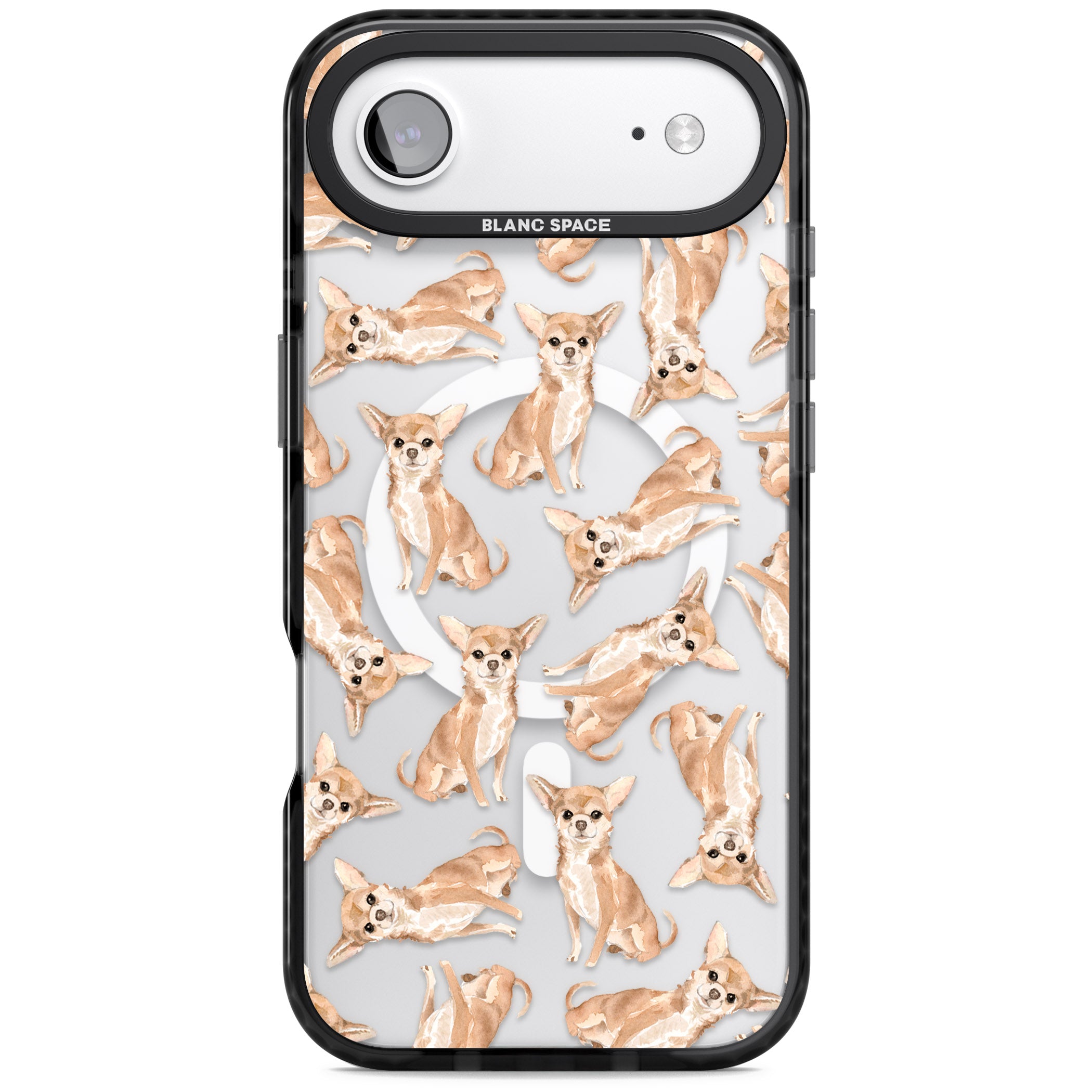 Chihuahua Watercolour Dog Pattern iPhone 17 Air Impact Pro Black Phone Case