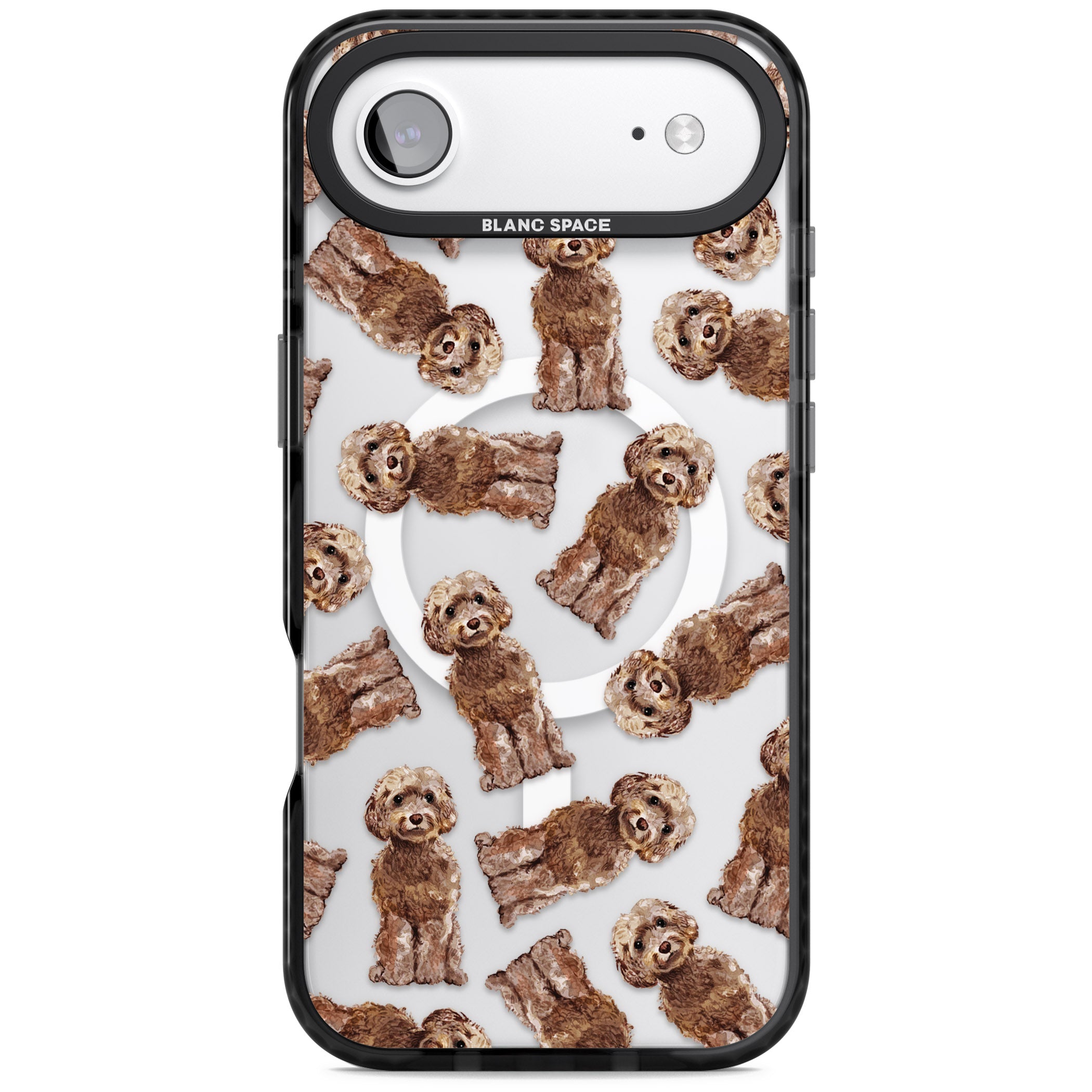 Brown Dog Pattern iPhone 17 Air Impact Pro Black Phone Case