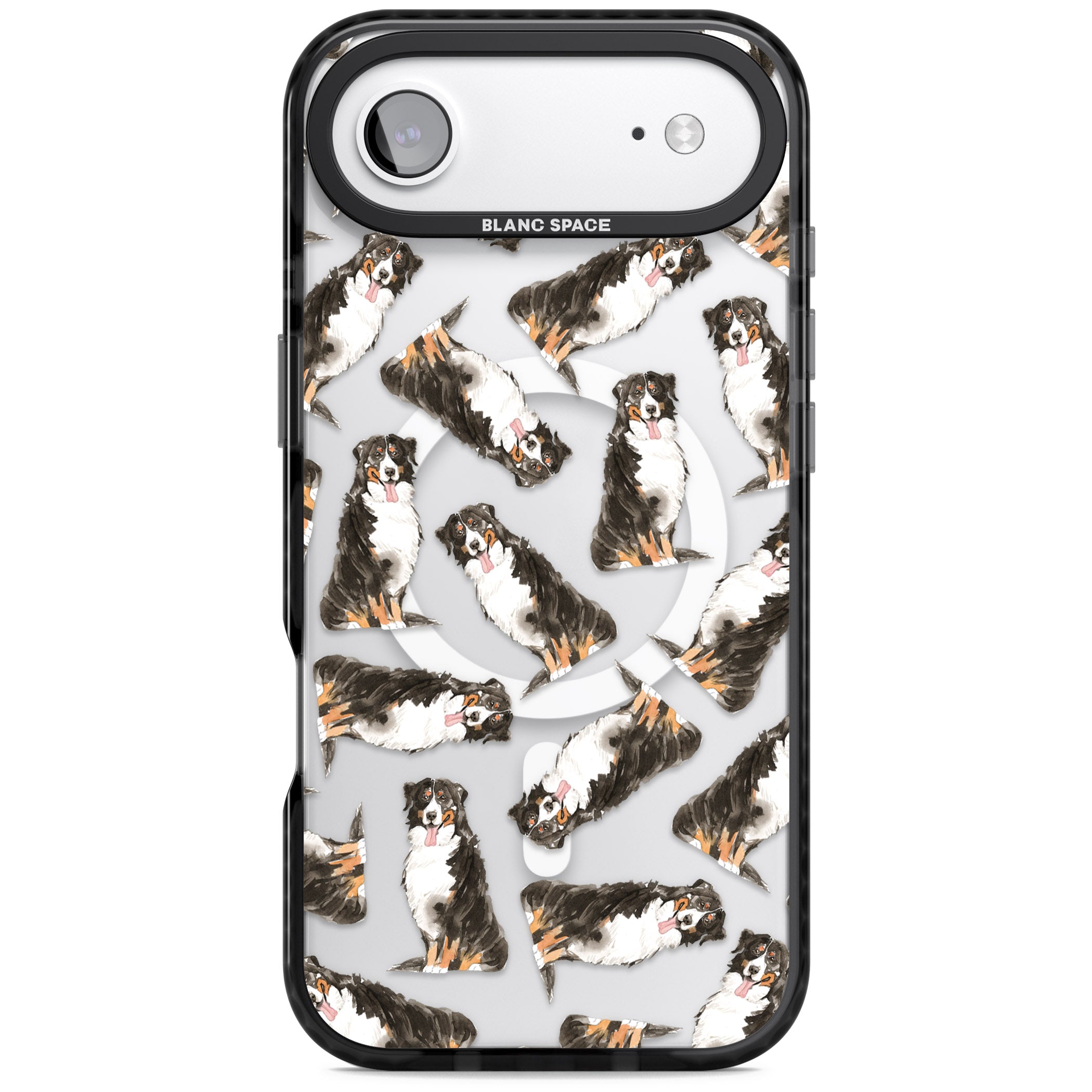 Bernese Mountain Dog Pattern iPhone 17 Air Impact Pro Black Phone Case