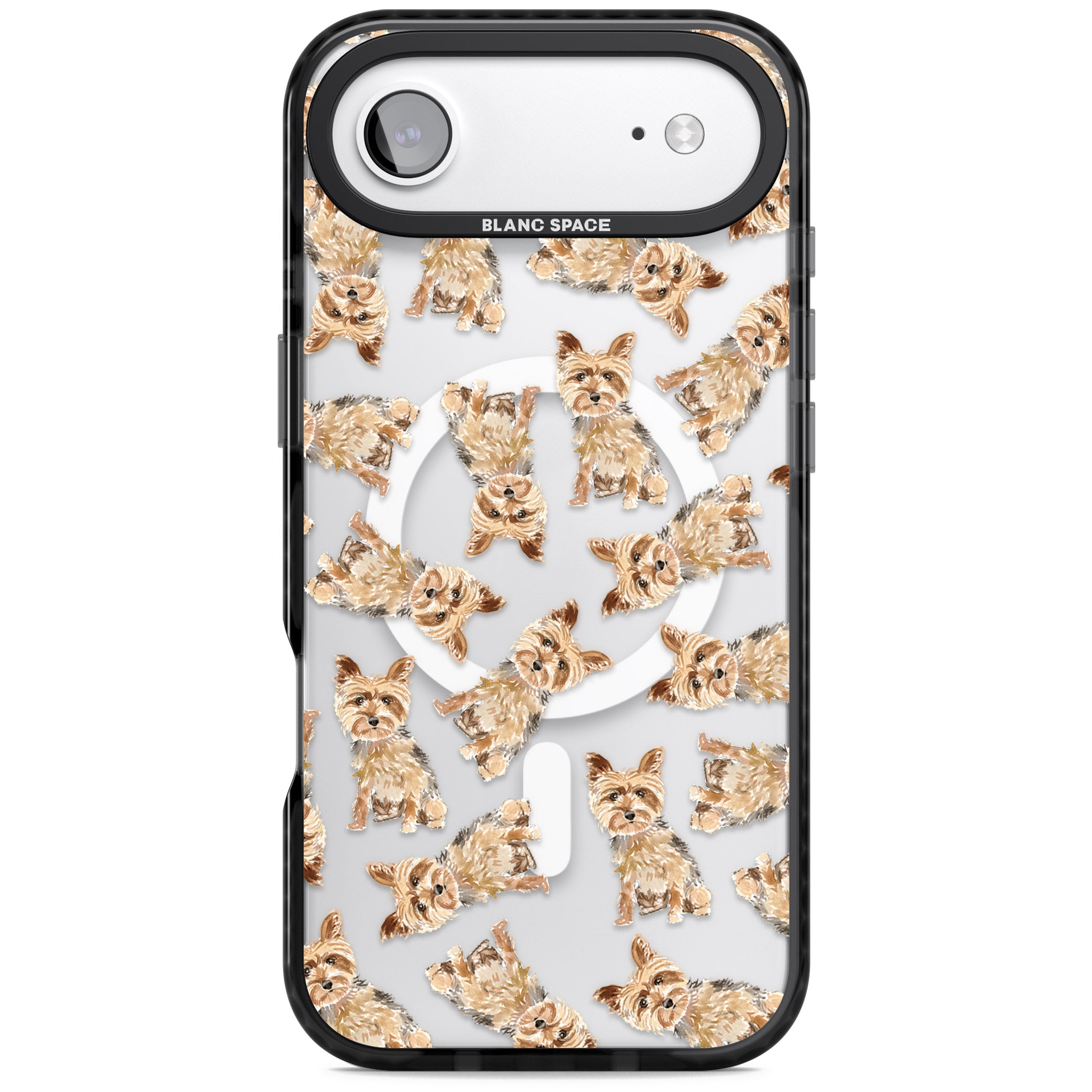 Yorkshire Terrier Dog Pattern iPhone 17 Air Impact Pro Black Phone Case