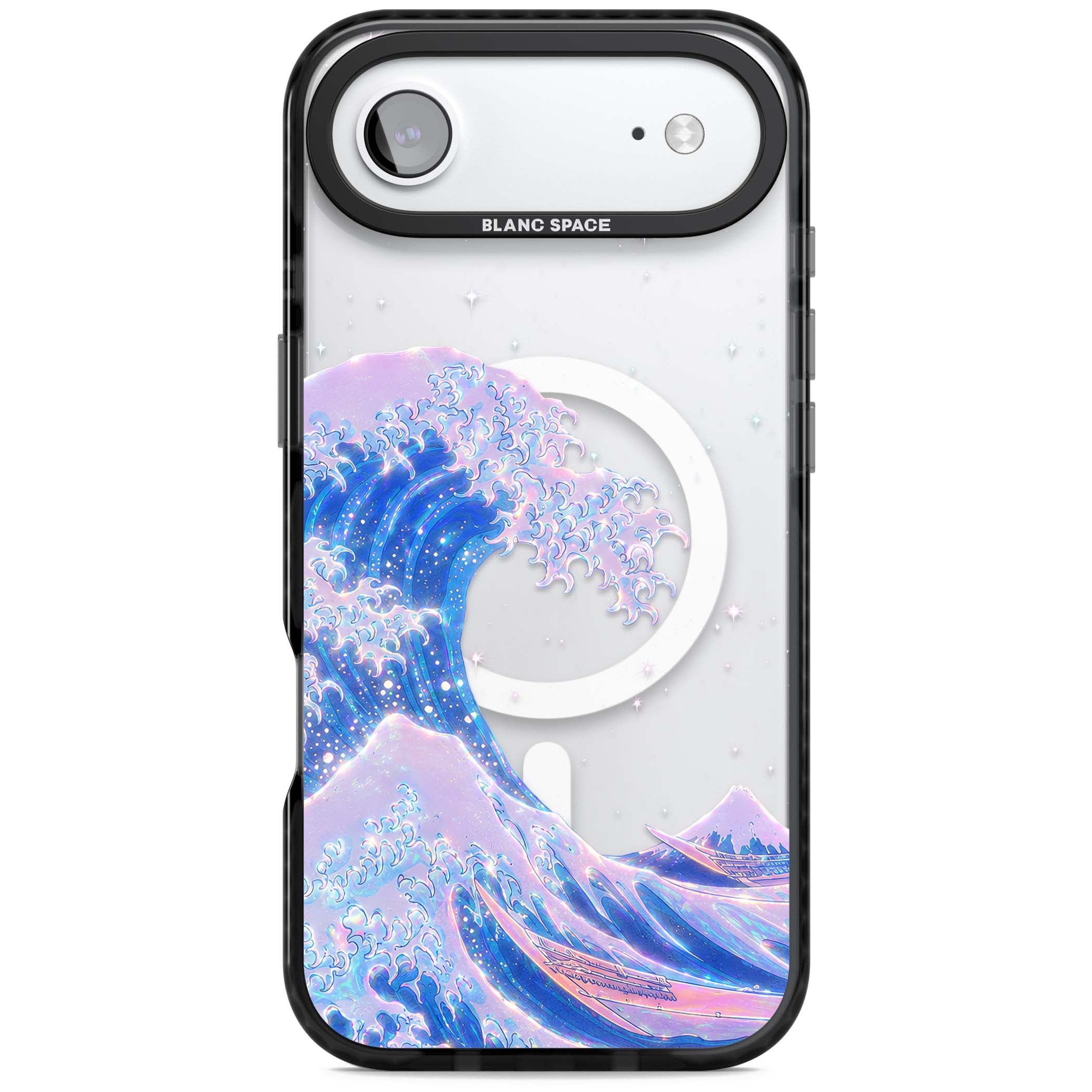 The Great Wave In Opal japanese iPhone case | Black Impact Magsafe case for iPhone Air