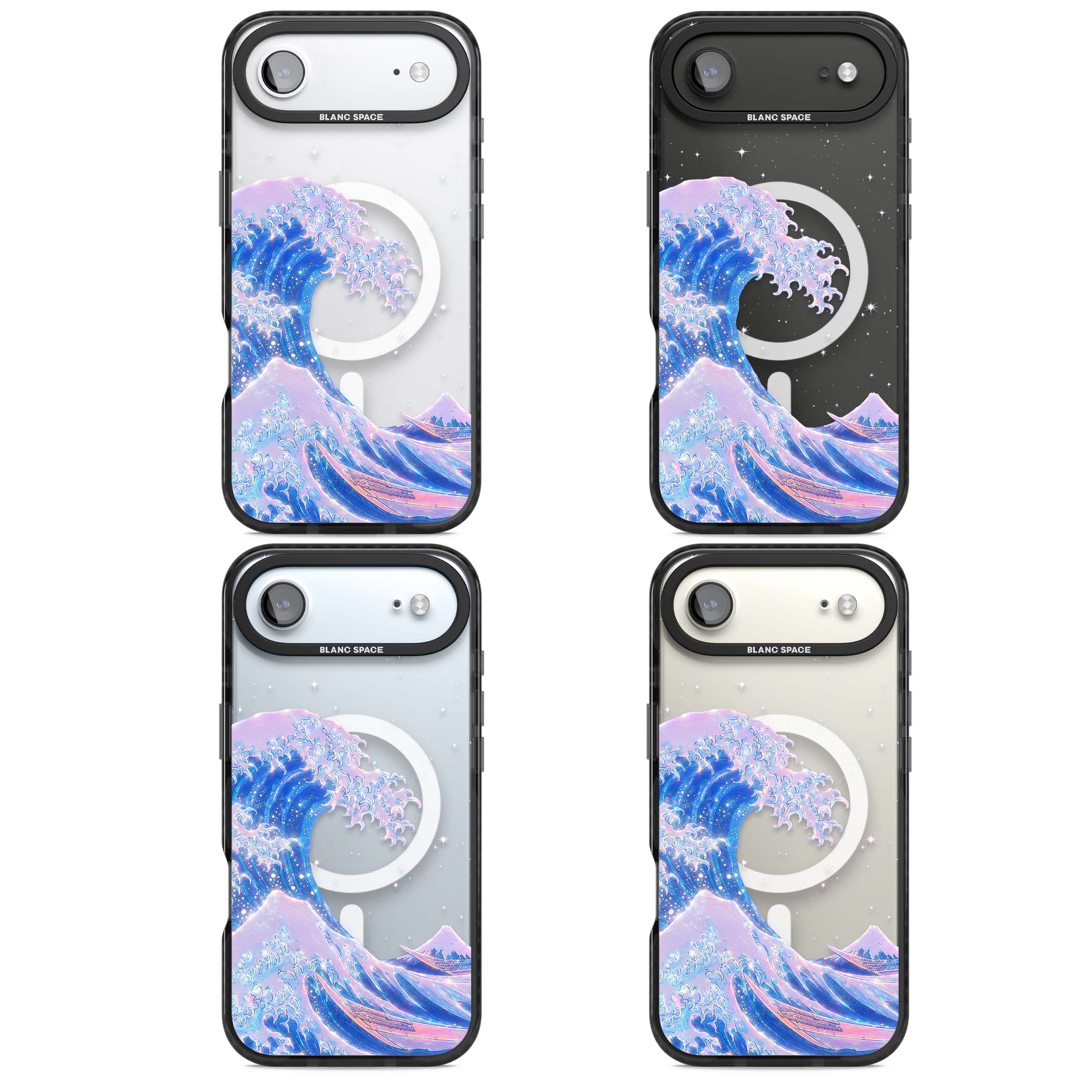 The Great Wave In Opal japanese iPhone case | Black Impact Magsafe case for iPhone Air