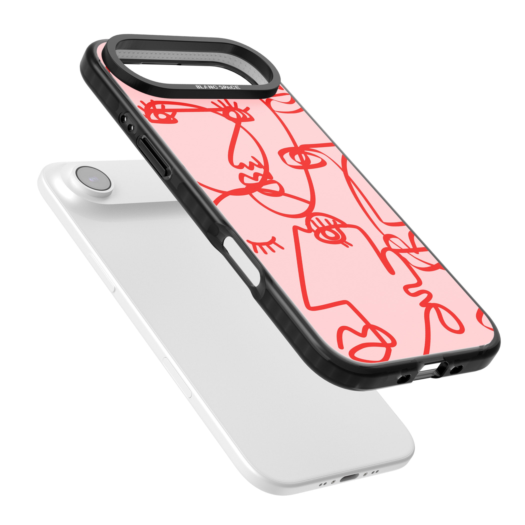 Red Line Art iPhone 17 Air Impact Pro Black Phone Case Colours