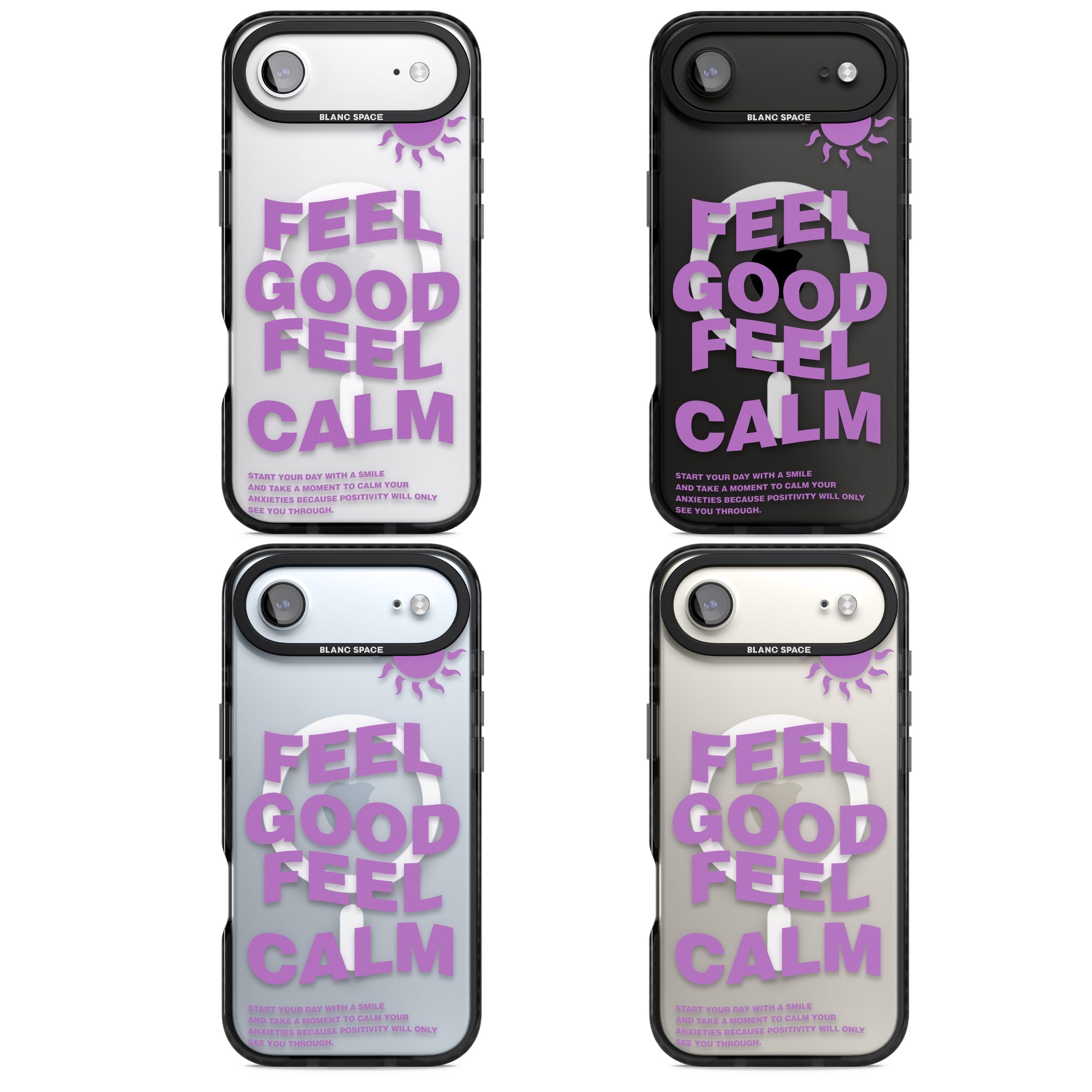 Feel Good Feel Calm (Purple) iPhone 17 Air Impact Pro Black Phone Case APT Impact Protection