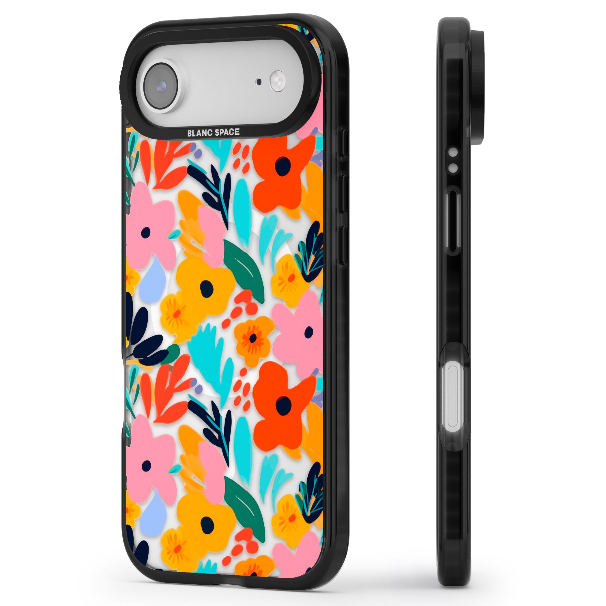 Floral Fiesta iPhone 17 Air Impact Pro Black Phone Case Side Profile