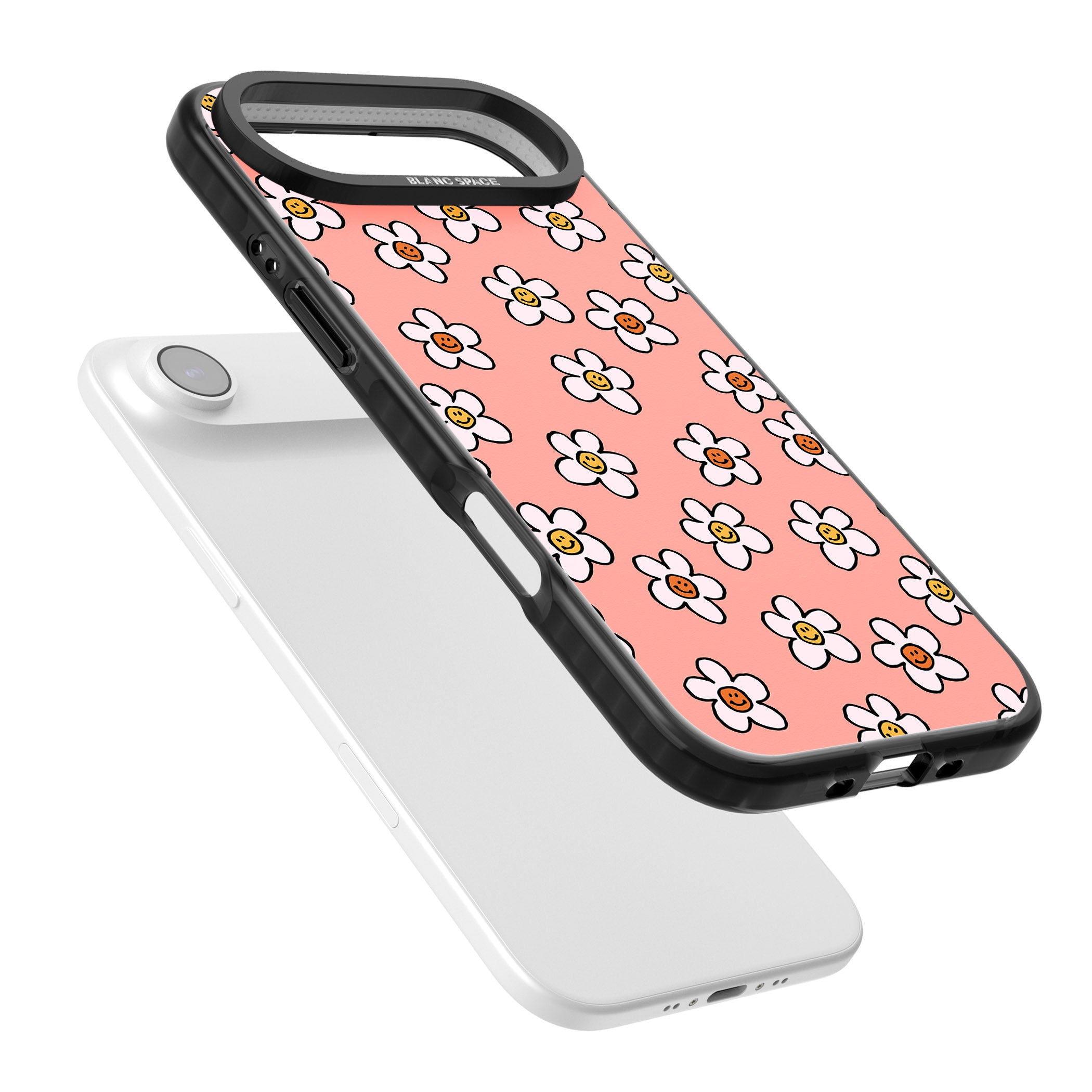 Peachy Daisy Smiles iPhone 17 Air Impact Pro Black Phone Case Colours