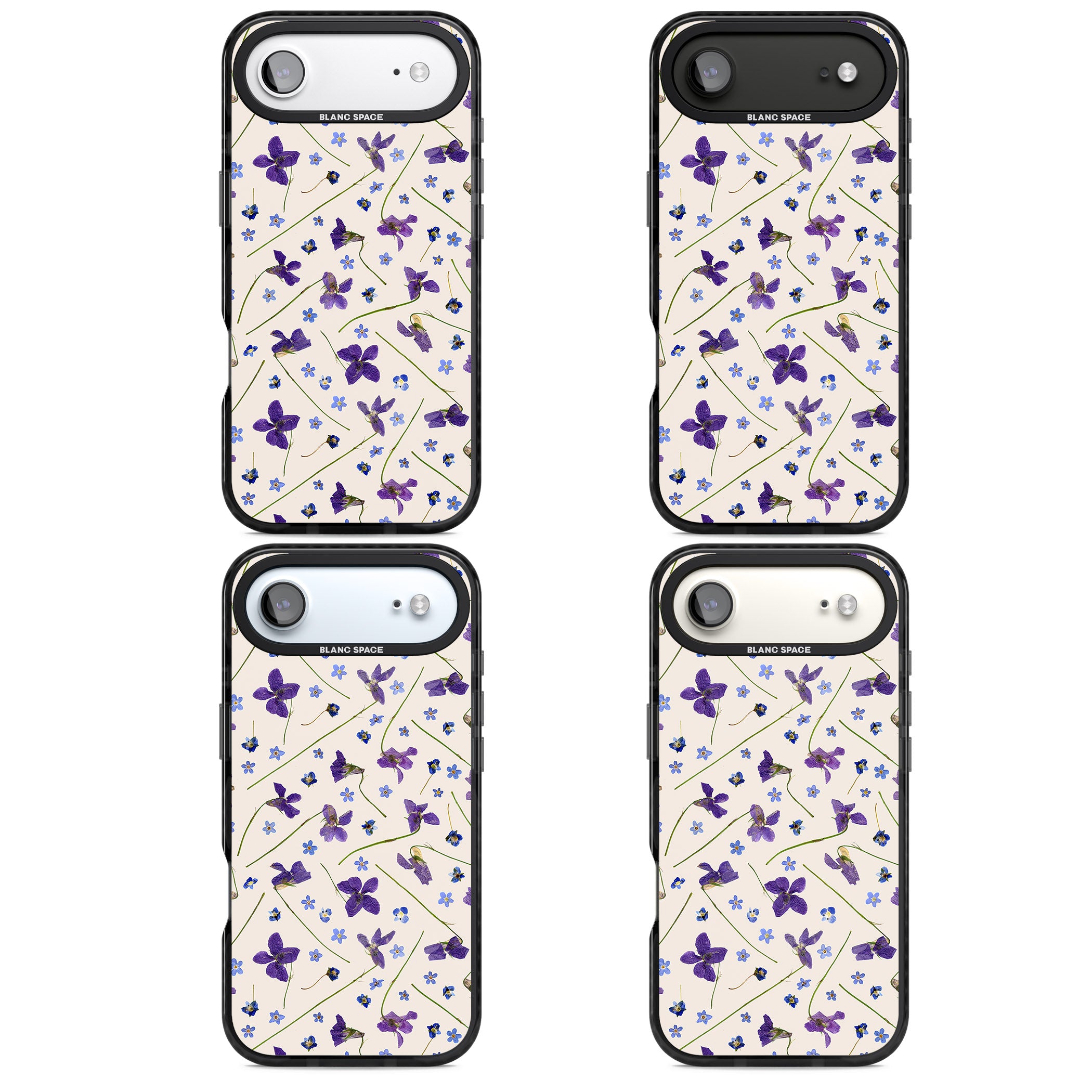 Violet Floral Dream Cream iPhone 17 Air Impact Pro Black Phone Case APT Impact Protection